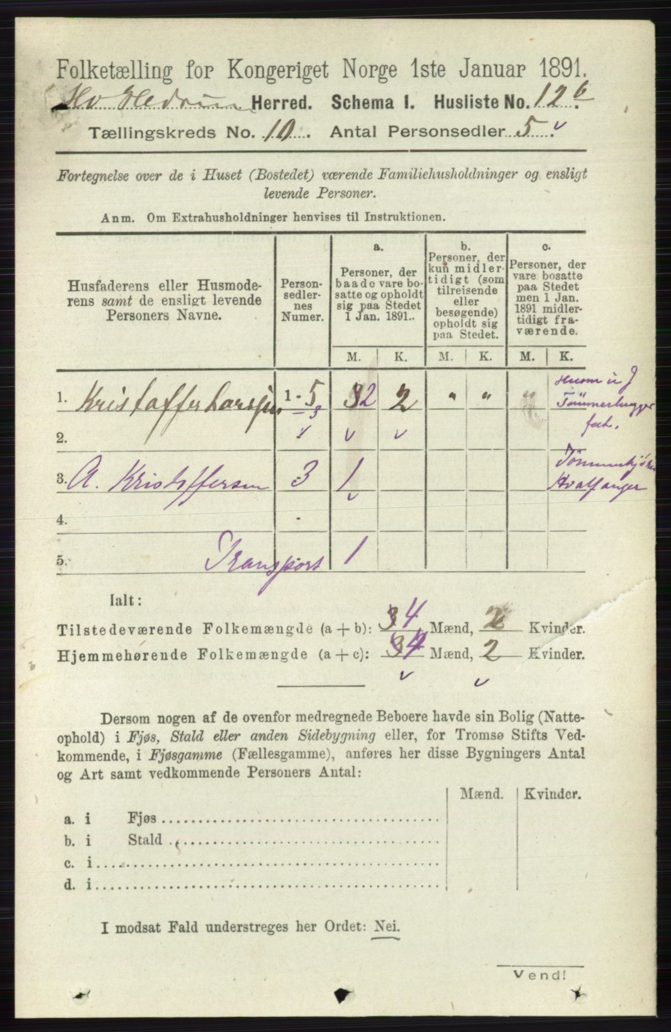 RA, 1891 census for 0727 Hedrum, 1891, p. 4334