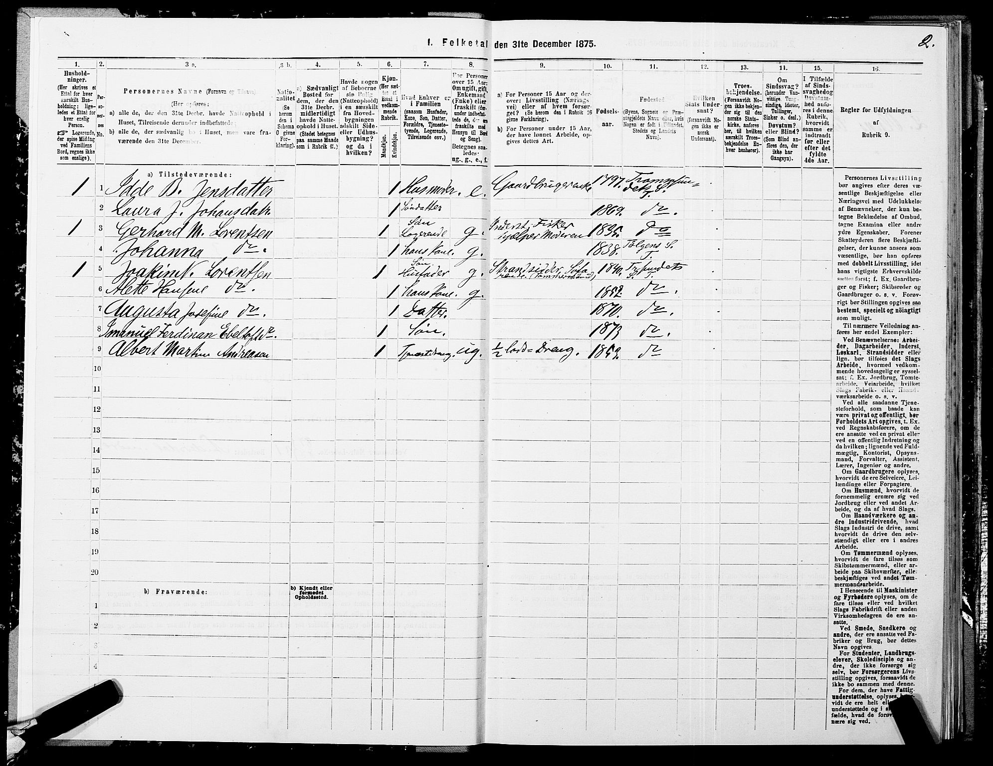 SATØ, 1875 census for 1934P Tromsøysund, 1875, p. 2002
