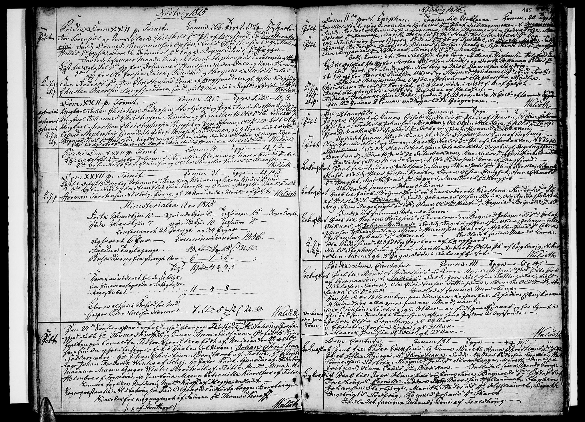 Ministerialprotokoller, klokkerbøker og fødselsregistre - Nordland, SAT/A-1459/814/L0222: Parish register (official) no. 814A03, 1752-1819, p. 185