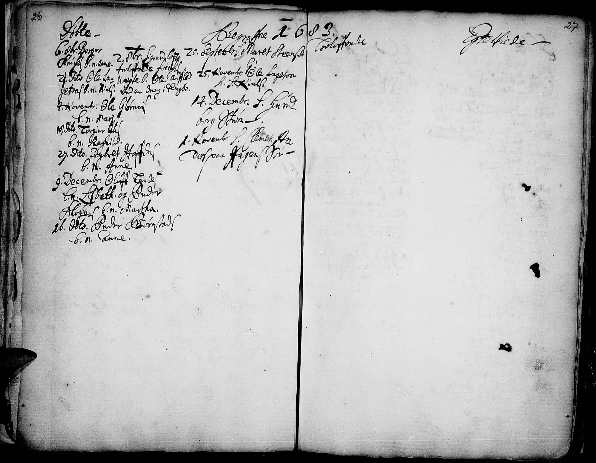 Øyer prestekontor, SAH/PREST-084/H/Ha/Haa/L0001: Parish register (official) no. 1, 1671-1727, p. 26-27
