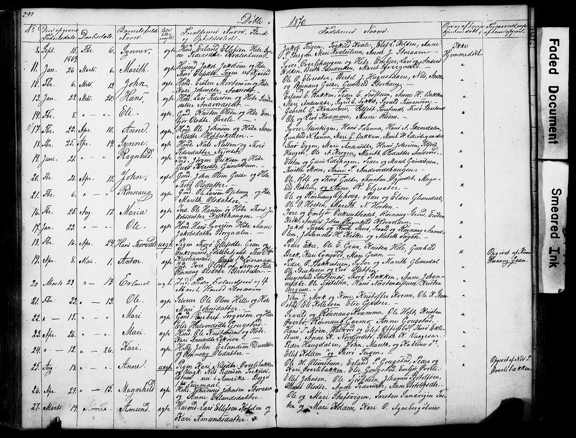 Lom prestekontor, SAH/PREST-070/L/L0012: Parish register (copy) no. 12, 1845-1873, p. 290-291
