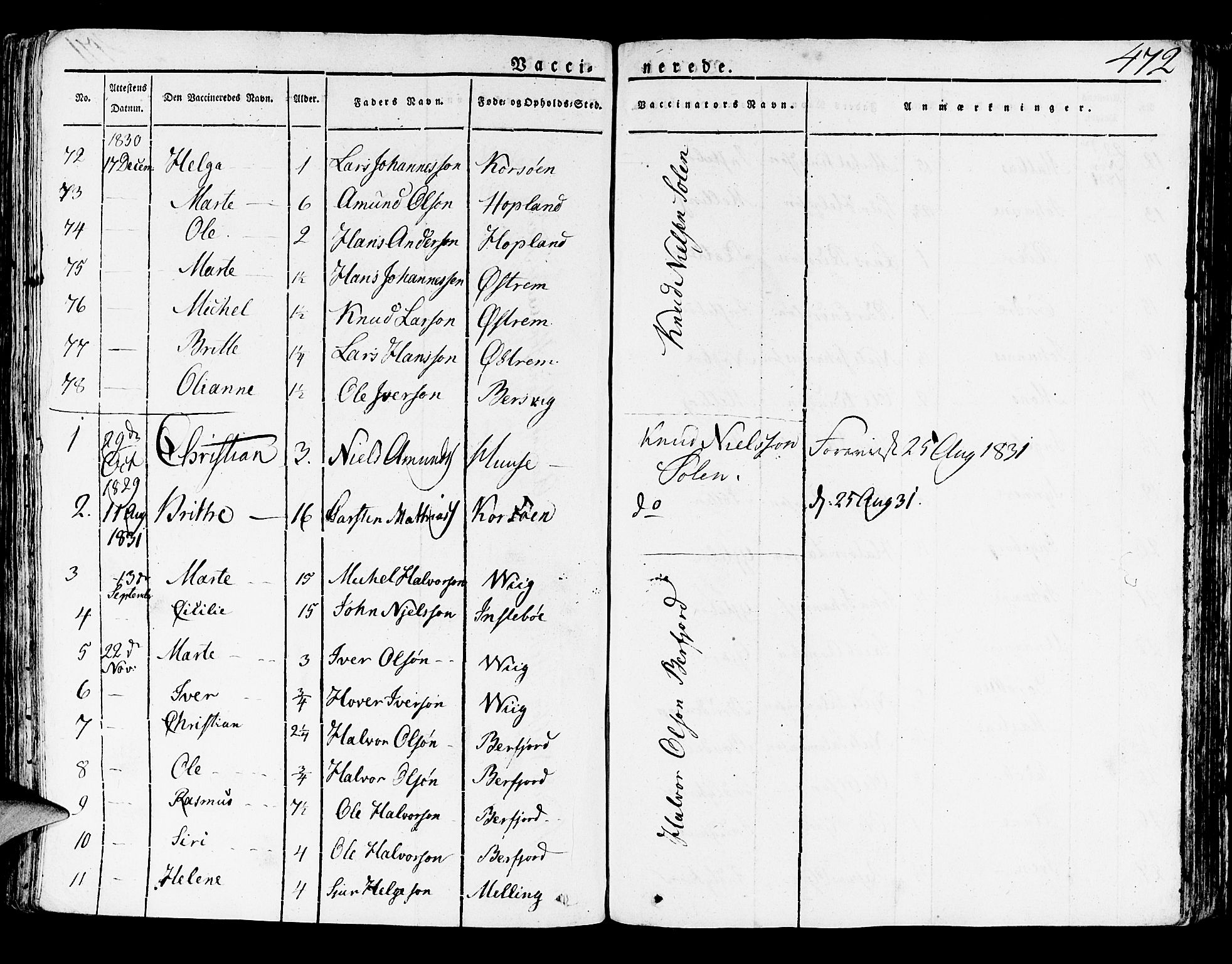 Lindås Sokneprestembete, SAB/A-76701/H/Haa: Parish register (official) no. A 8, 1823-1836, p. 472
