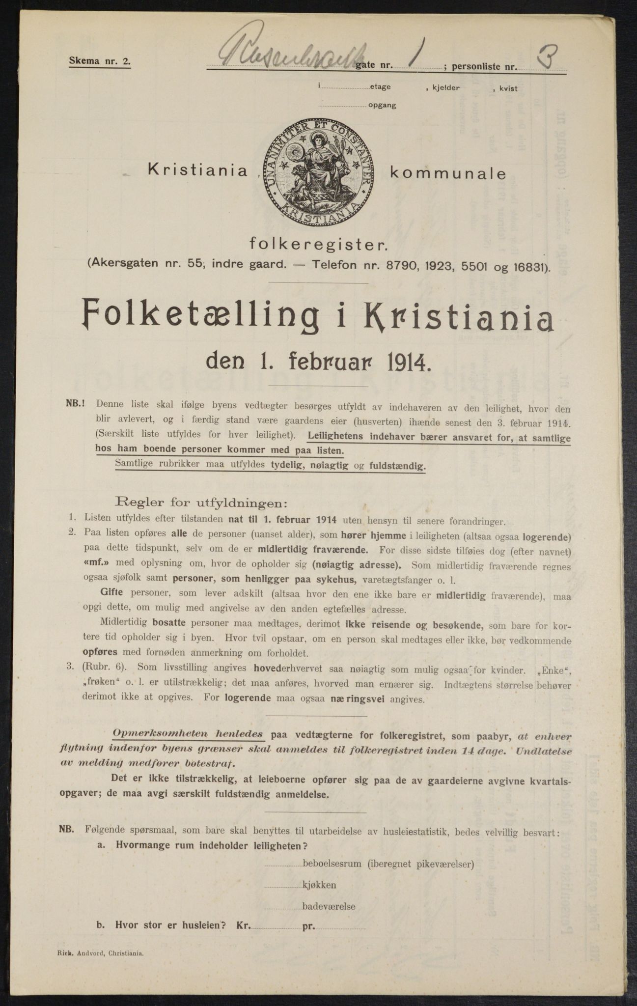 OBA, Municipal Census 1914 for Kristiania, 1914, p. 83684