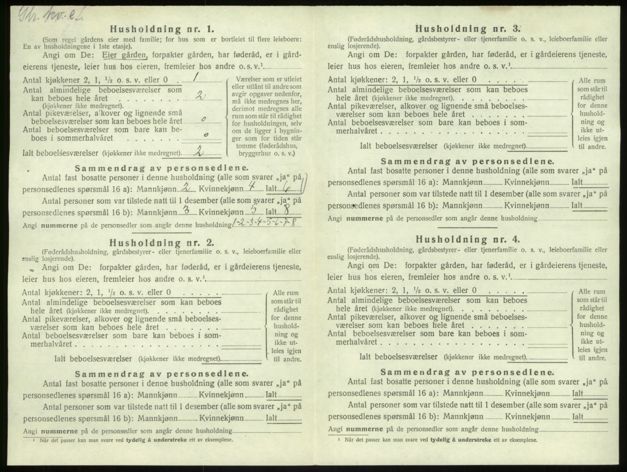 SAB, 1920 census for Austrheim, 1920, p. 401