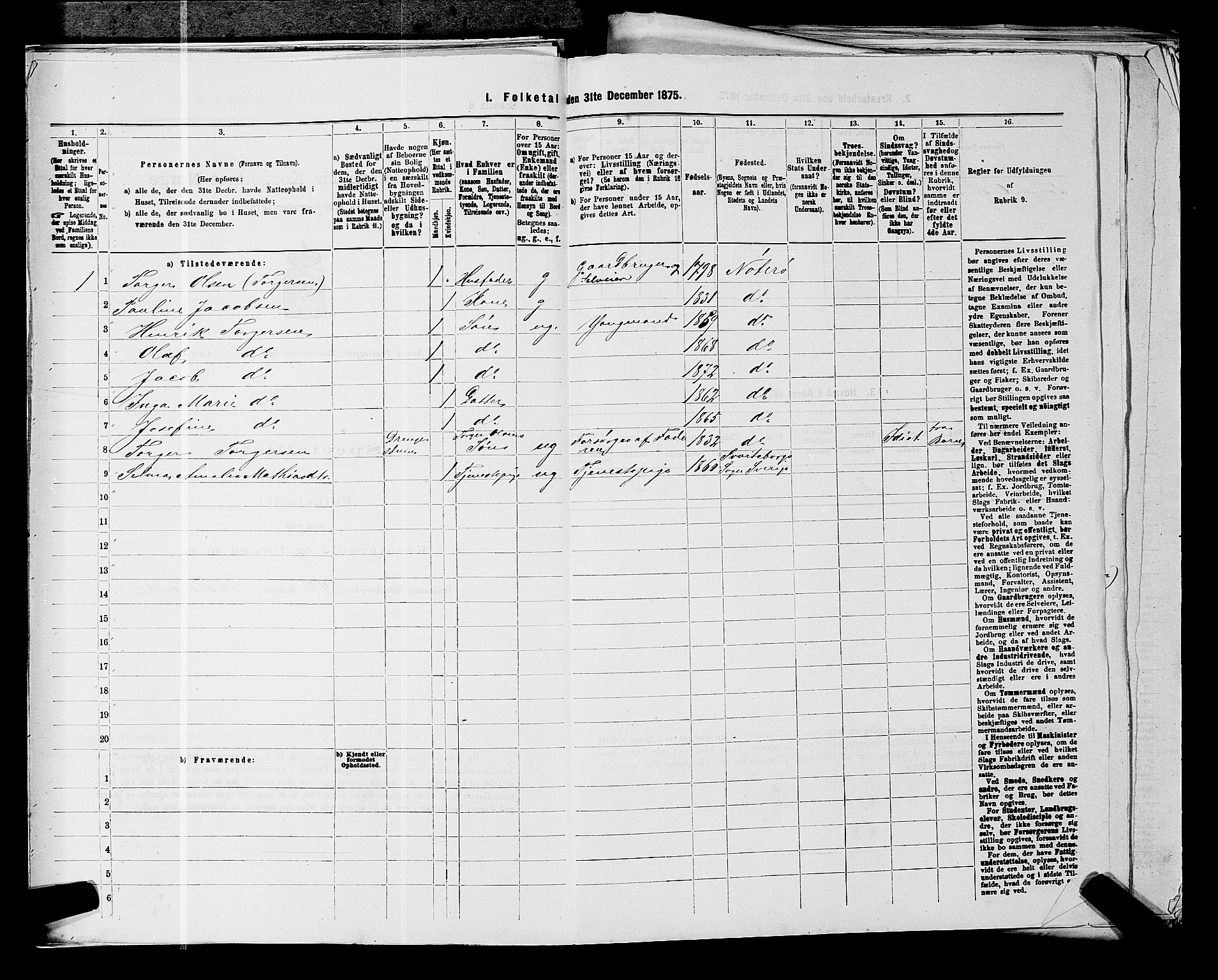 SAKO, 1875 census for 0722P Nøtterøy, 1875, p. 790