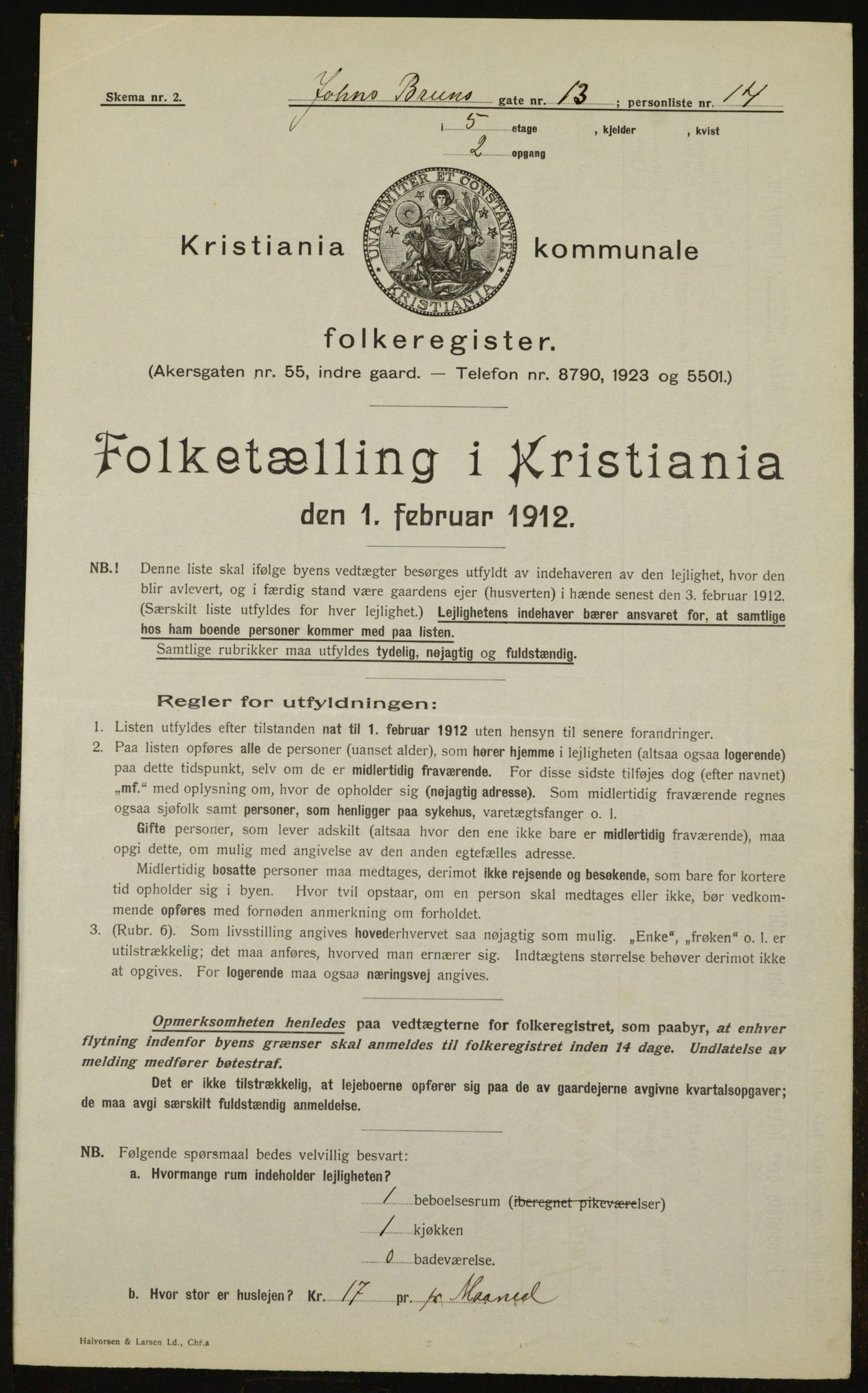 OBA, Municipal Census 1912 for Kristiania, 1912, p. 47470