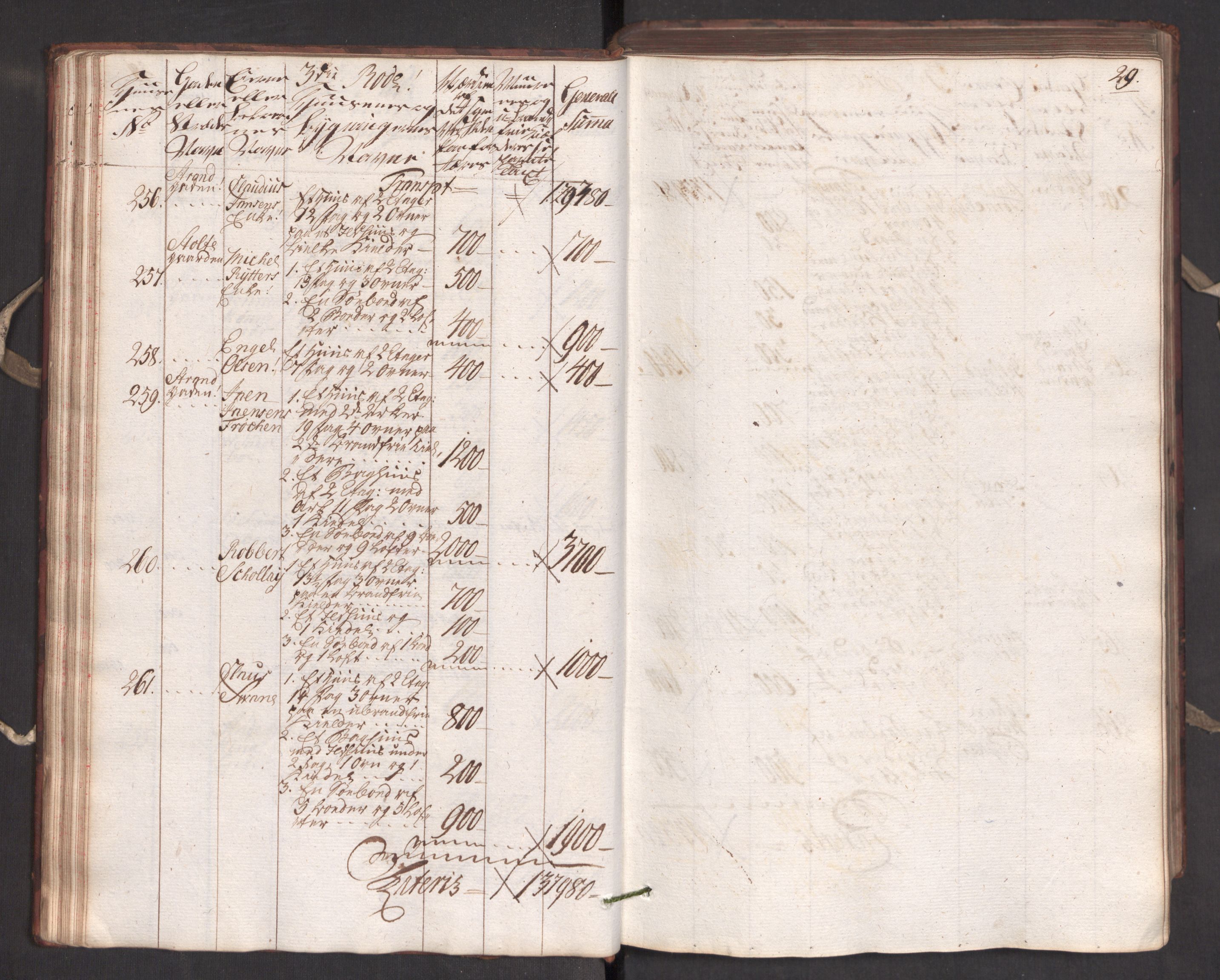 Kommersekollegiet, Brannforsikringskontoret 1767-1814, AV/RA-EA-5458/F/Fa/L0005/0001: Bergen / Branntakstprotokoll, 1787, p. 28b-29a