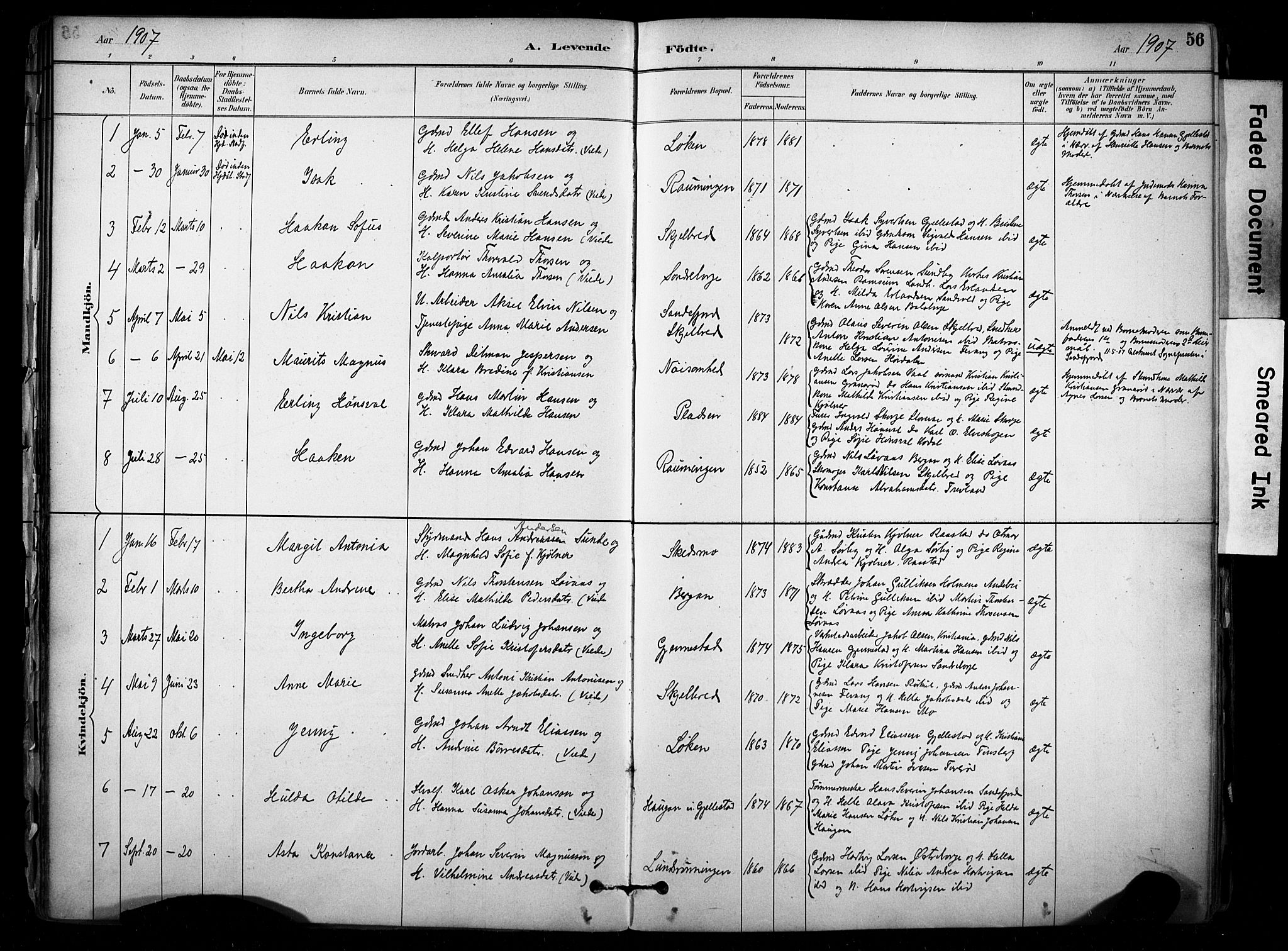 Stokke kirkebøker, SAKO/A-320/F/Fb/L0001: Parish register (official) no. II 1, 1884-1910, p. 56