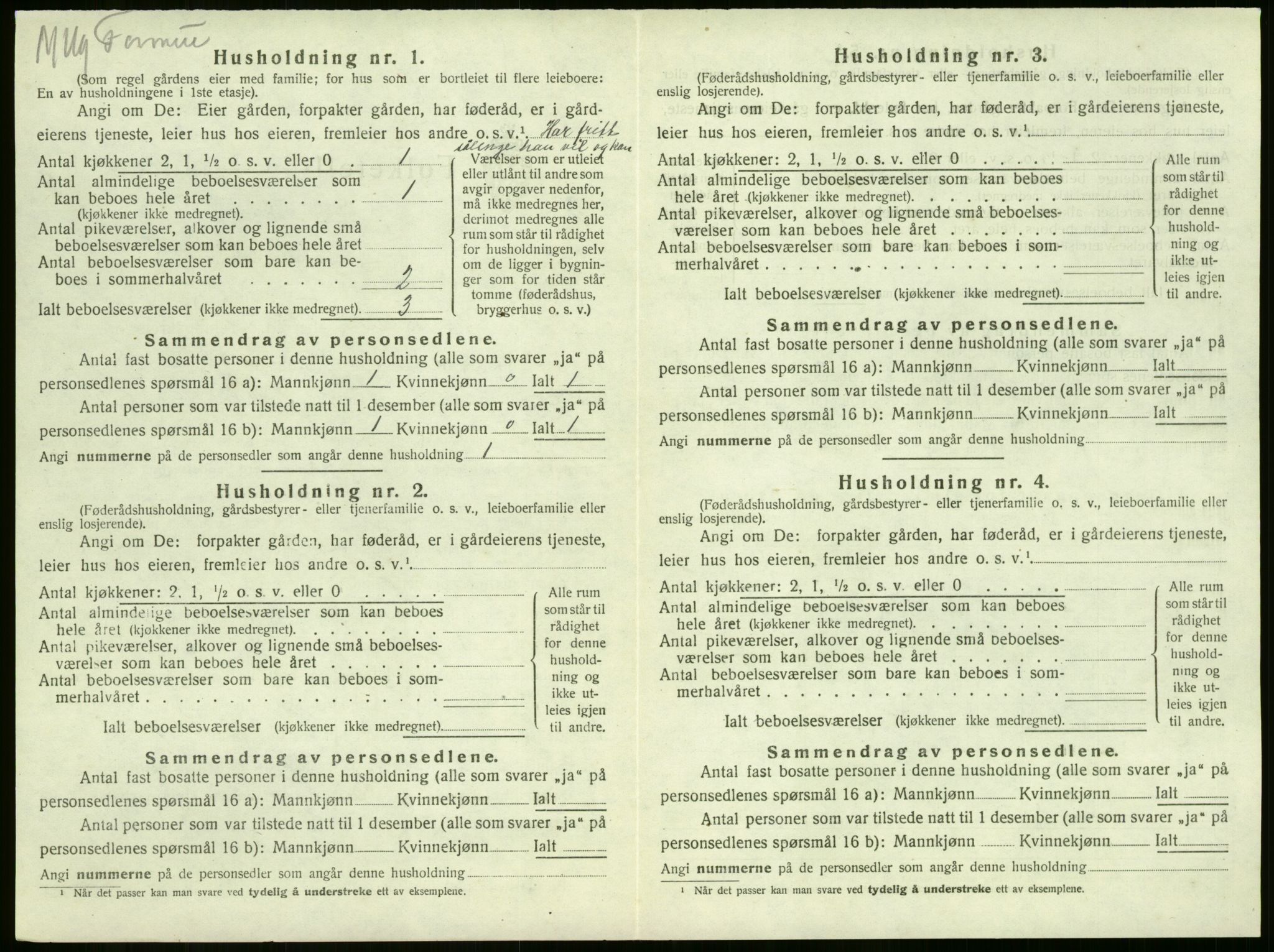 SAKO, 1920 census for Sandeherred, 1920, p. 1611