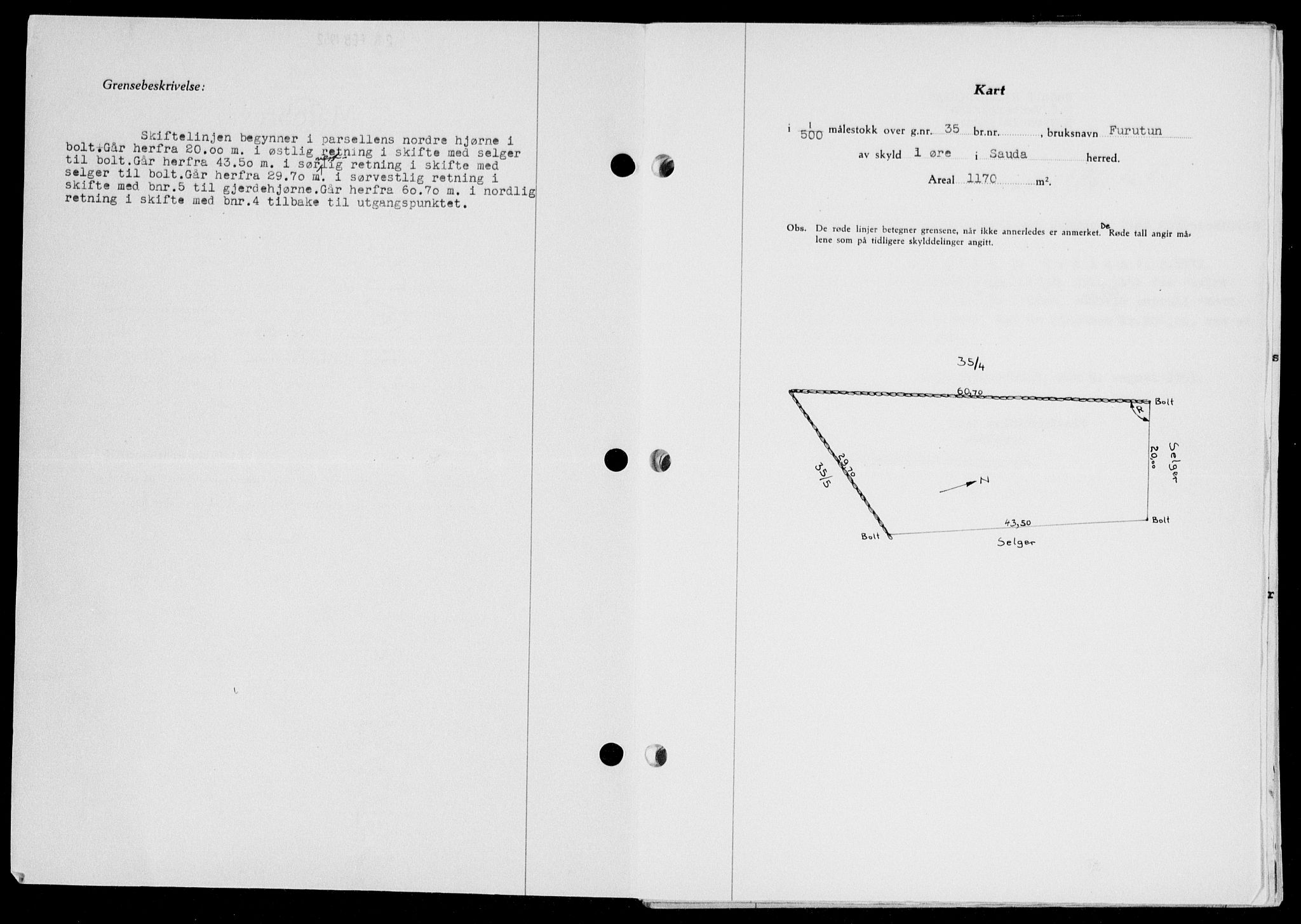 Ryfylke tingrett, AV/SAST-A-100055/001/II/IIB/L0116: Mortgage book no. 95, 1951-1952, Diary no: : 351/1952