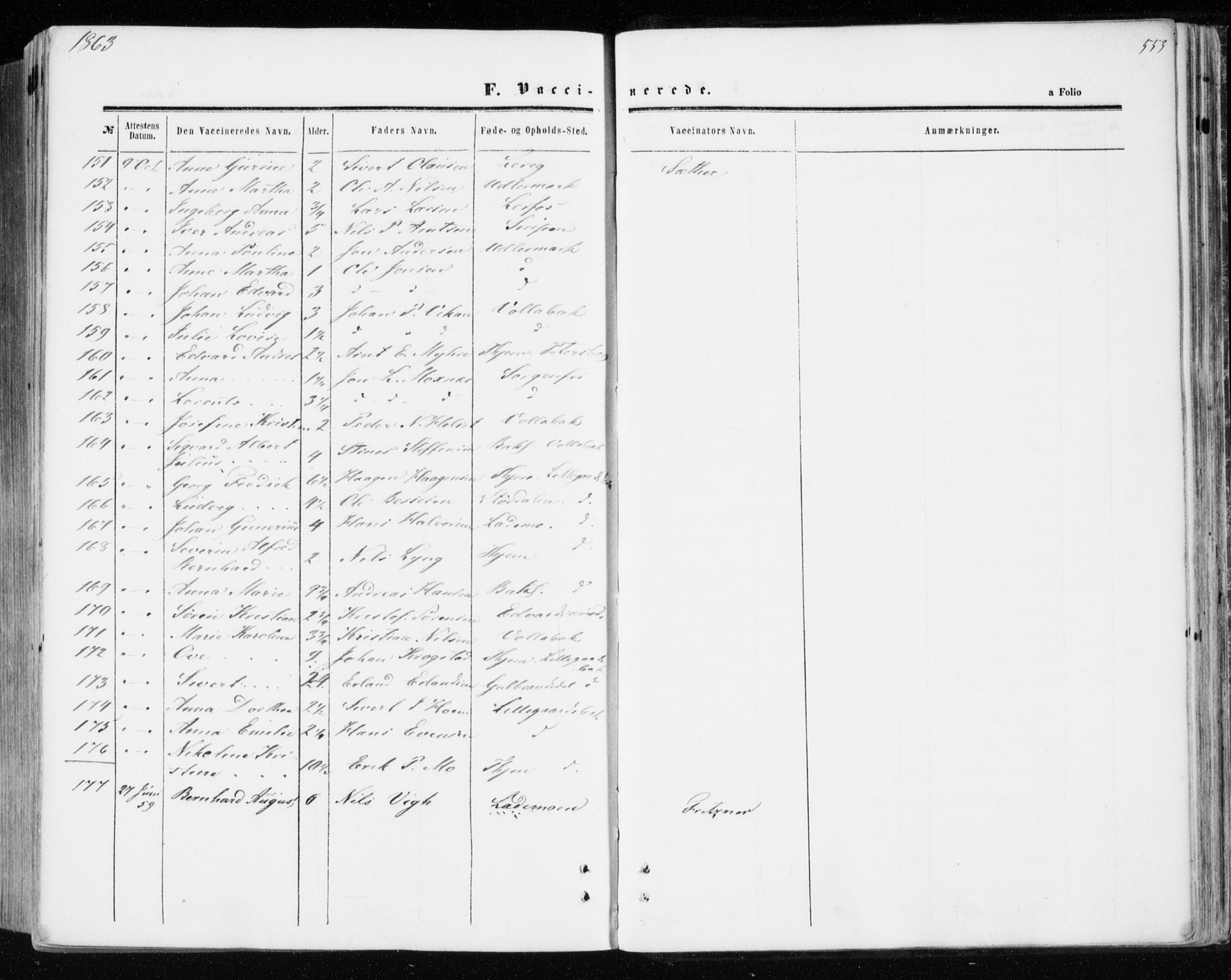 Ministerialprotokoller, klokkerbøker og fødselsregistre - Sør-Trøndelag, AV/SAT-A-1456/606/L0292: Parish register (official) no. 606A07, 1856-1865, p. 553