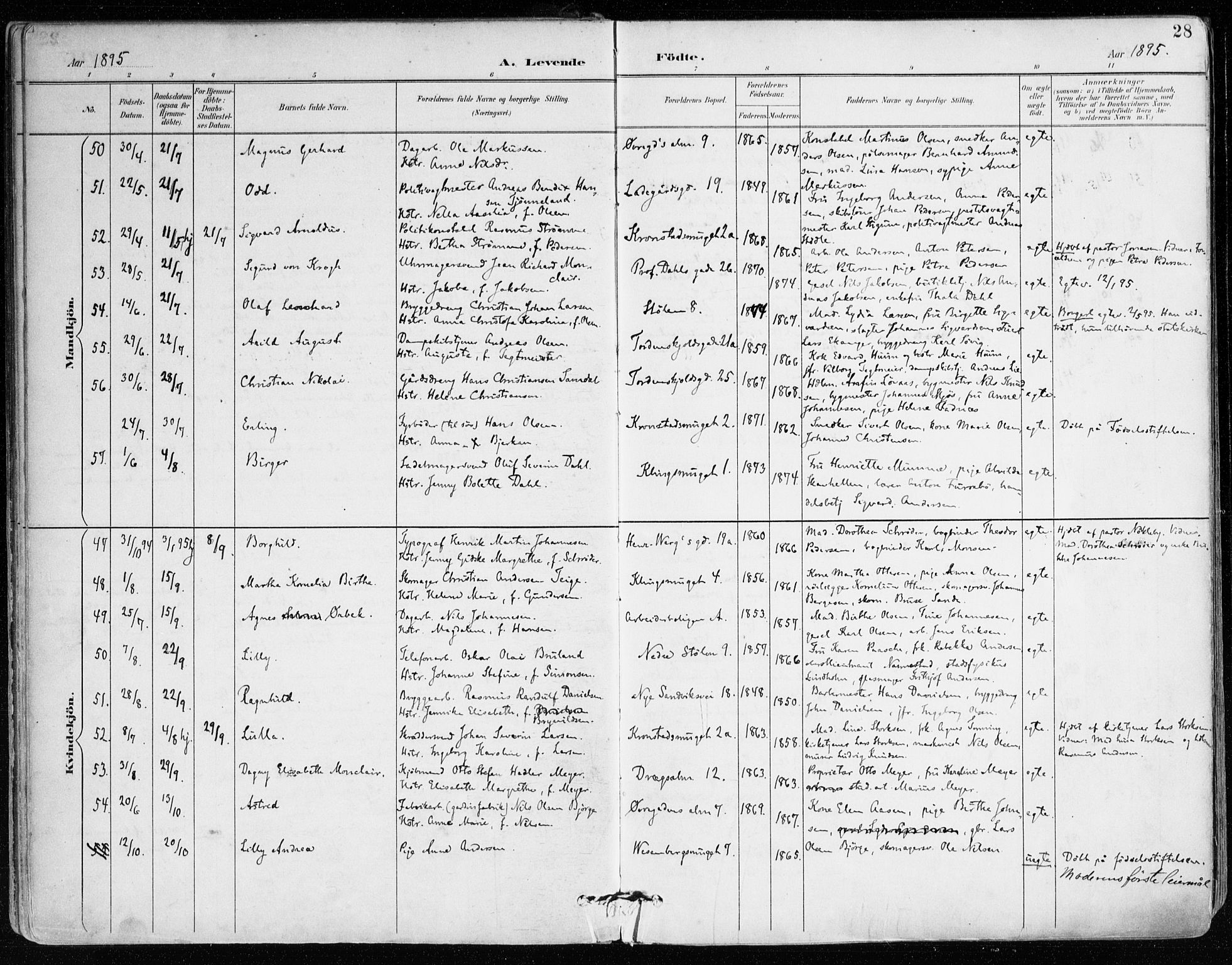 Mariakirken Sokneprestembete, SAB/A-76901/H/Haa/L0008: Parish register (official) no. A 8, 1893-1942, p. 28