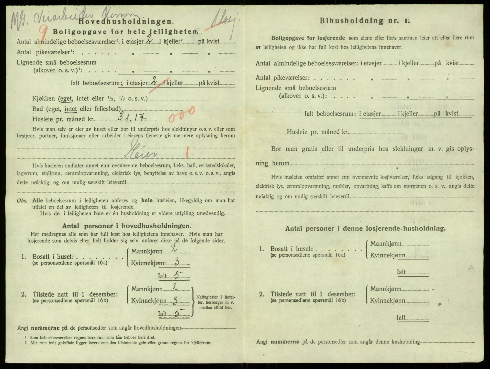SAB, 1920 census for Bergen, 1920, p. 44490