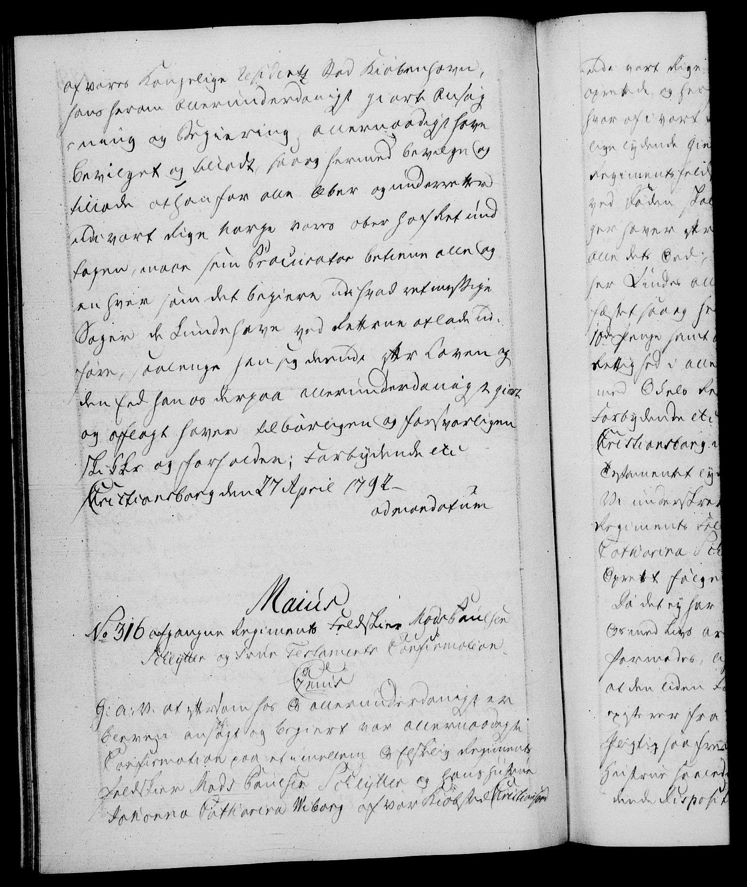 Danske Kanselli 1572-1799, AV/RA-EA-3023/F/Fc/Fca/Fcaa/L0054: Norske registre, 1792-1793, p. 199b