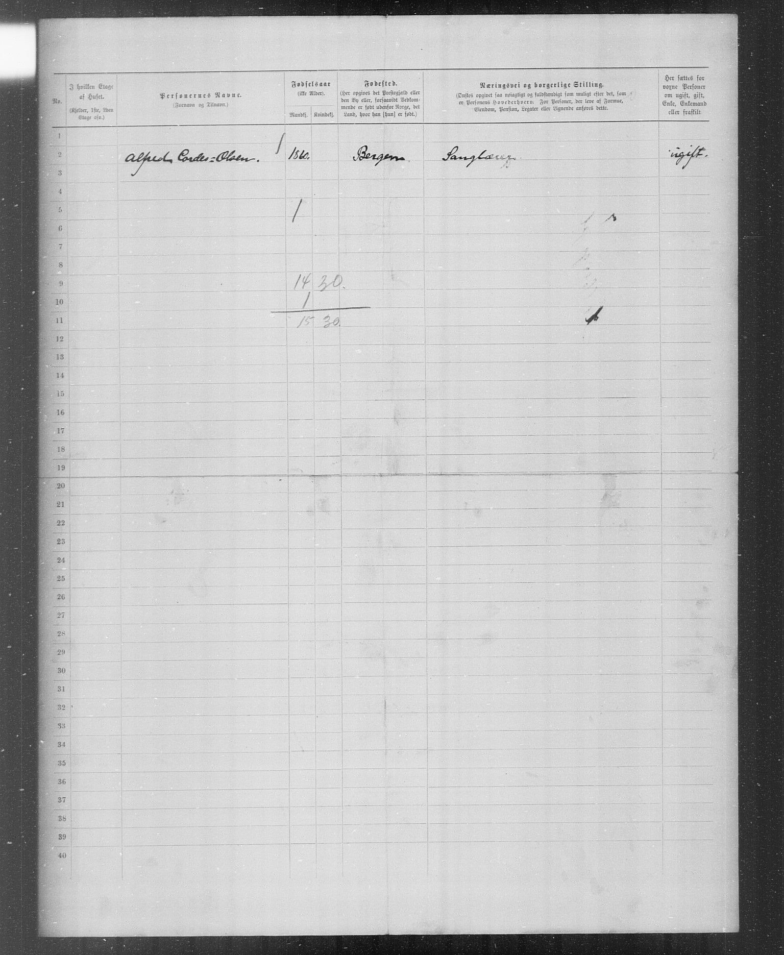 OBA, Municipal Census 1899 for Kristiania, 1899, p. 5324