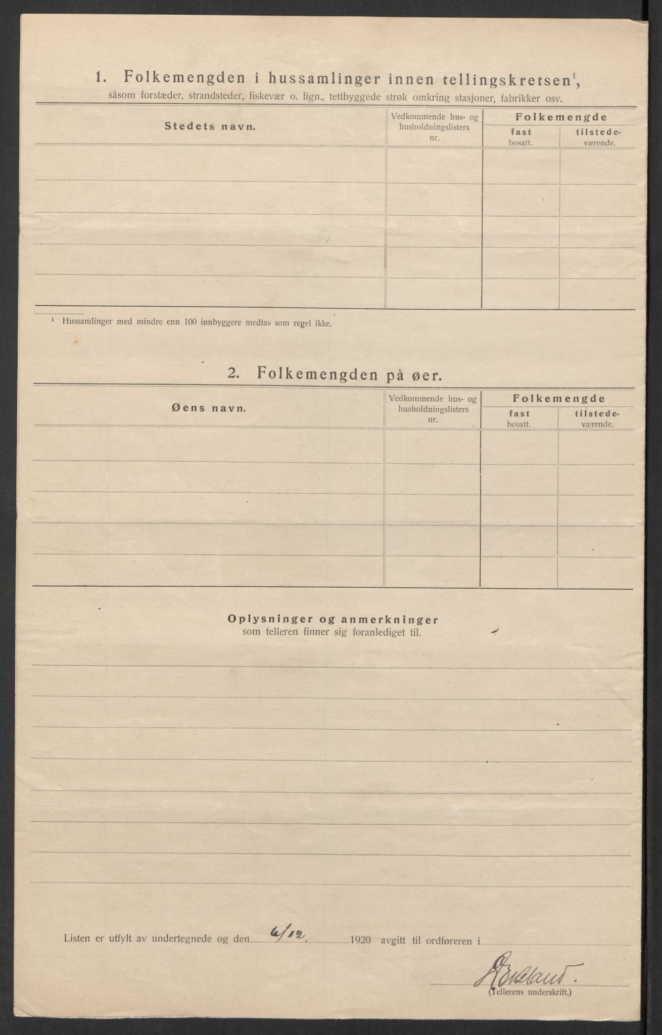 SAK, 1920 census for Vigmostad, 1920, p. 22