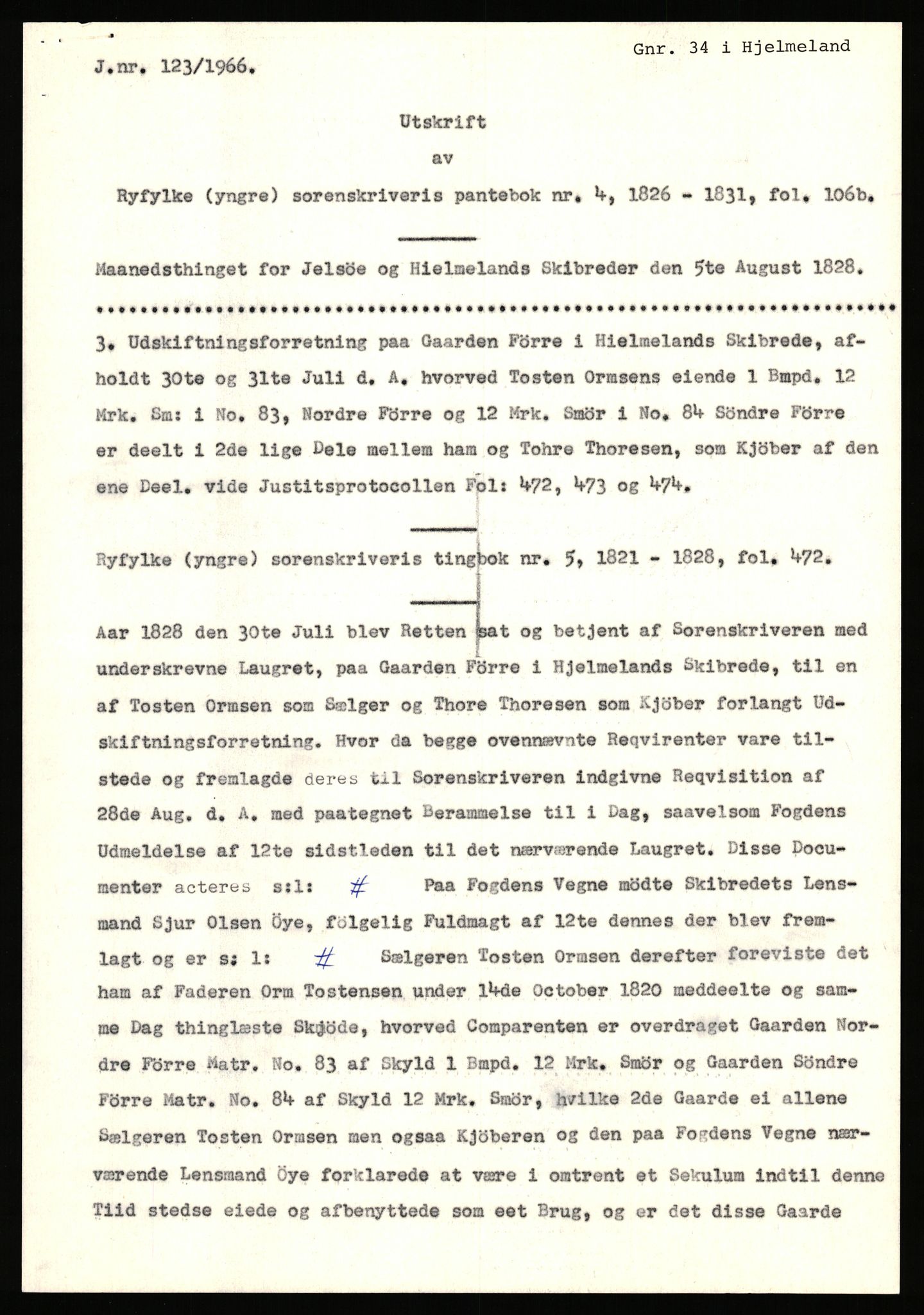 Statsarkivet i Stavanger, AV/SAST-A-101971/03/Y/Yj/L0024: Avskrifter sortert etter gårdsnavn: Fæøen - Garborg, 1750-1930, p. 177