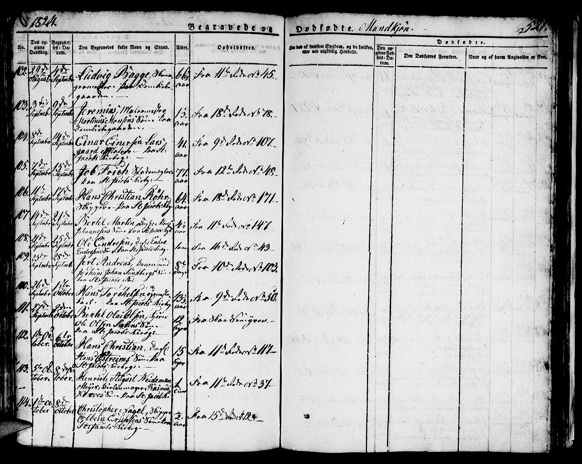 Domkirken sokneprestembete, AV/SAB-A-74801/H/Hab/L0002: Parish register (copy) no. A 2, 1821-1839, p. 522