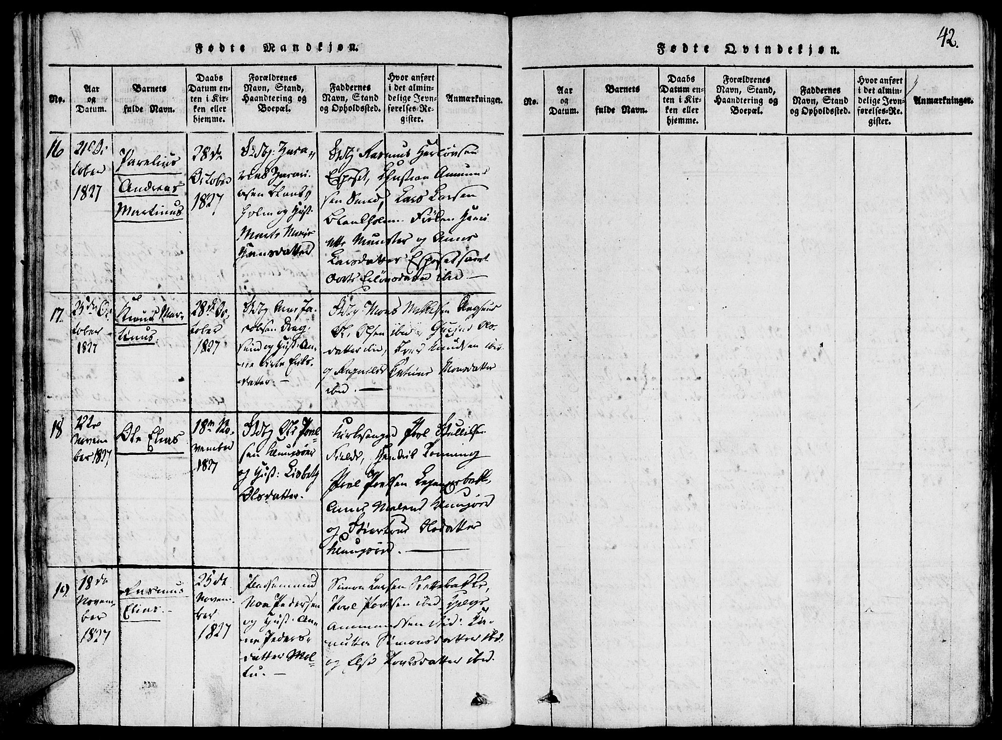 Ministerialprotokoller, klokkerbøker og fødselsregistre - Møre og Romsdal, AV/SAT-A-1454/507/L0069: Parish register (official) no. 507A04, 1816-1841, p. 42