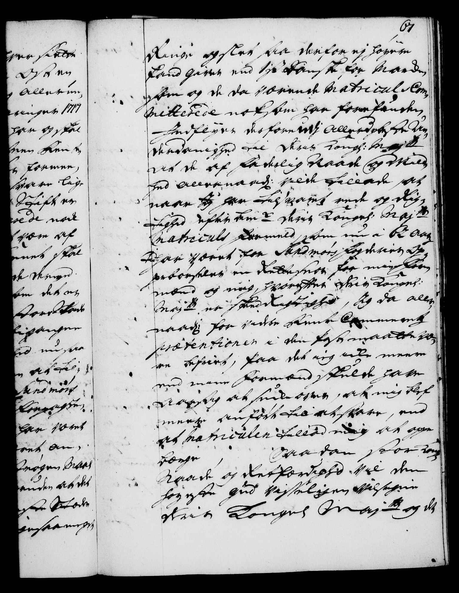 Rentekammeret, Kammerkanselliet, RA/EA-3111/G/Gg/Gga/L0003: Norsk ekspedisjonsprotokoll med register (merket RK 53.3), 1727-1734, p. 67
