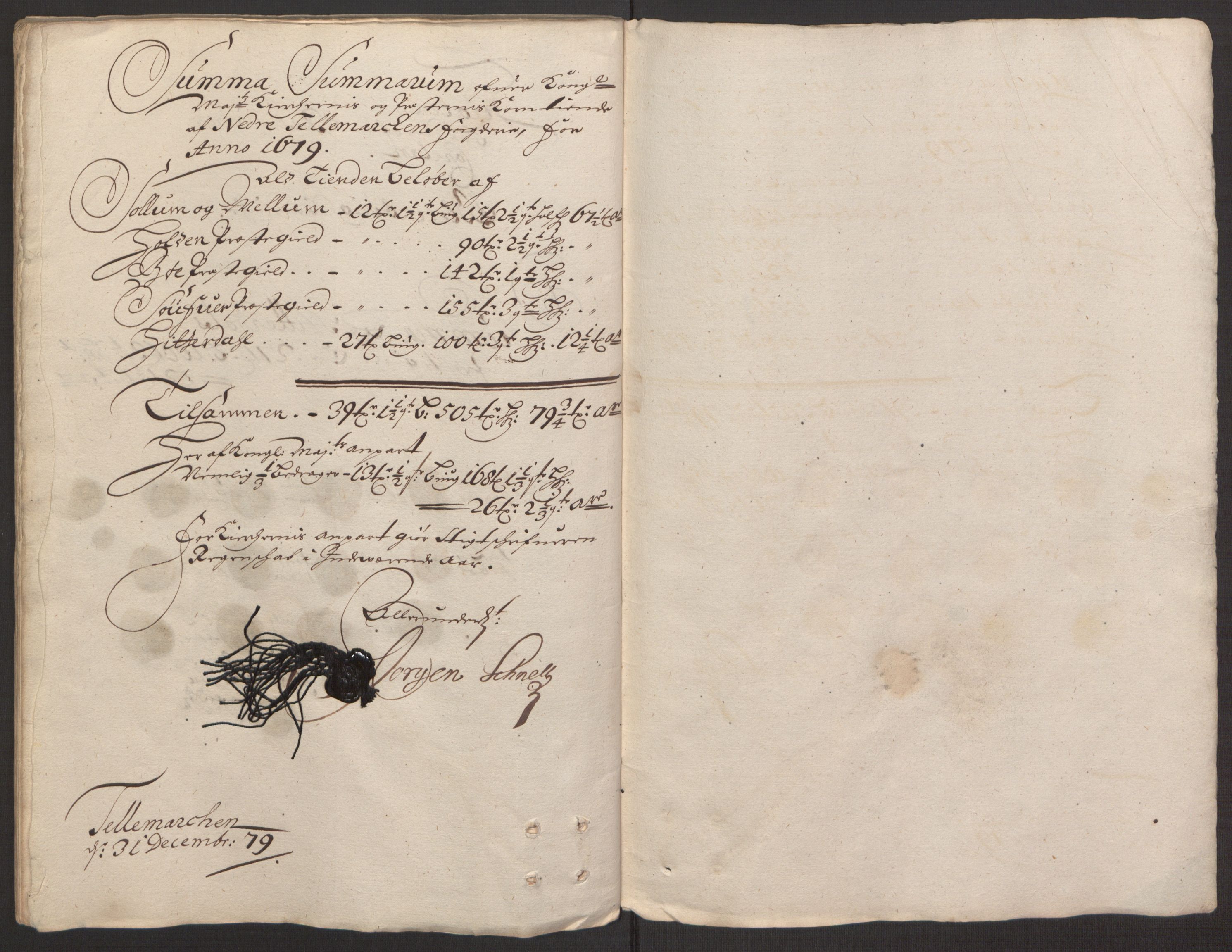 Rentekammeret inntil 1814, Reviderte regnskaper, Fogderegnskap, RA/EA-4092/R35/L2072: Fogderegnskap Øvre og Nedre Telemark, 1679, p. 242