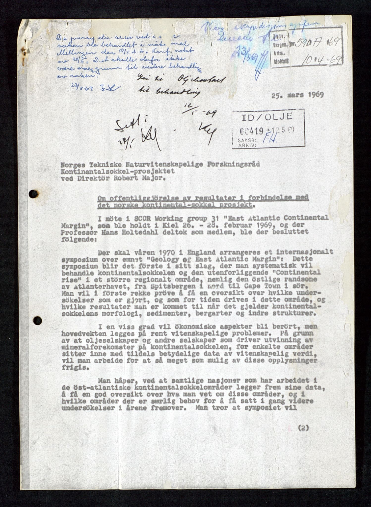 Industridepartementet, Oljekontoret, AV/SAST-A-101348/Db/L0005: Seismiske undersøkelser, 1963-1972, p. 5