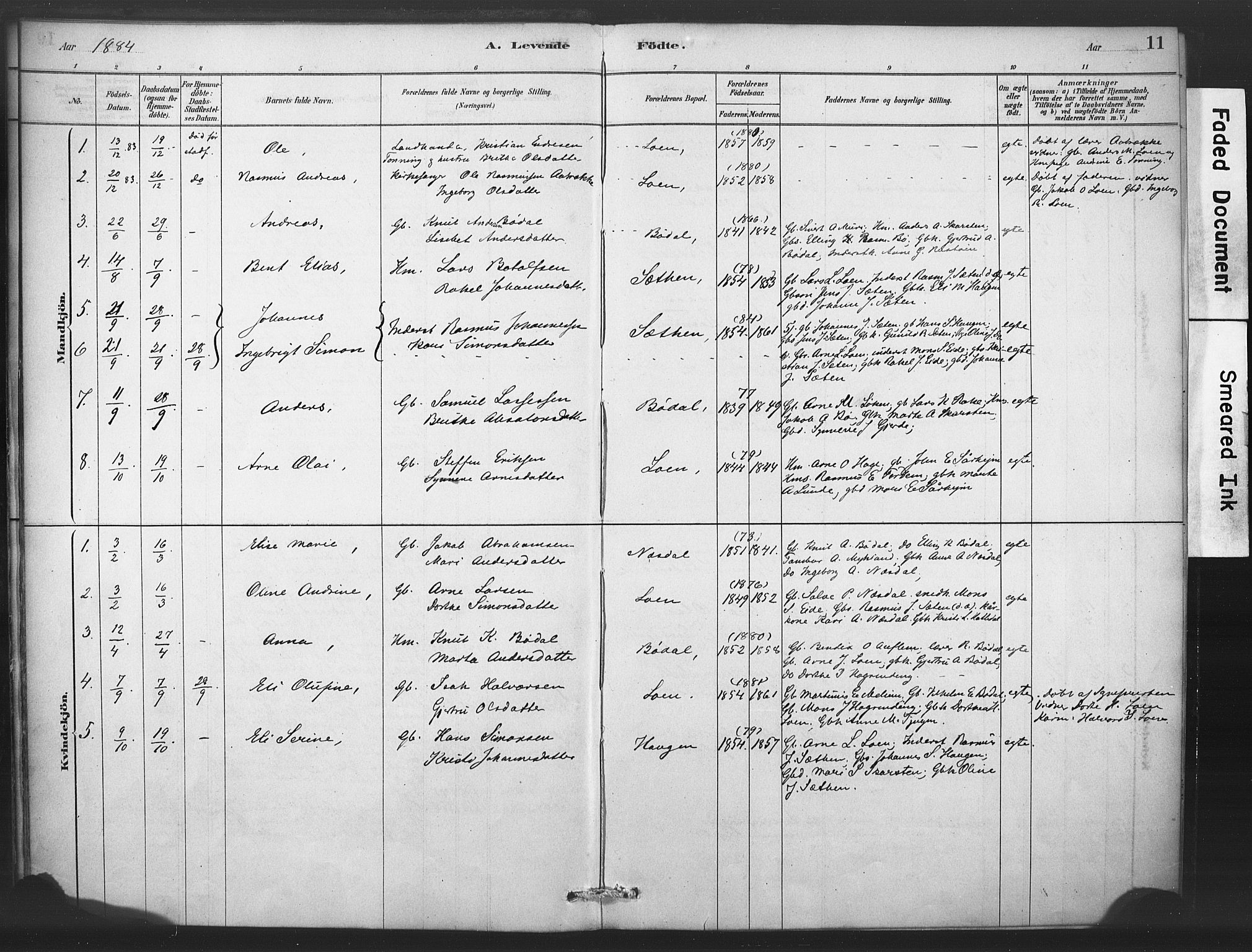 Stryn Sokneprestembete, AV/SAB-A-82501: Parish register (official) no. C 1, 1878-1907, p. 11