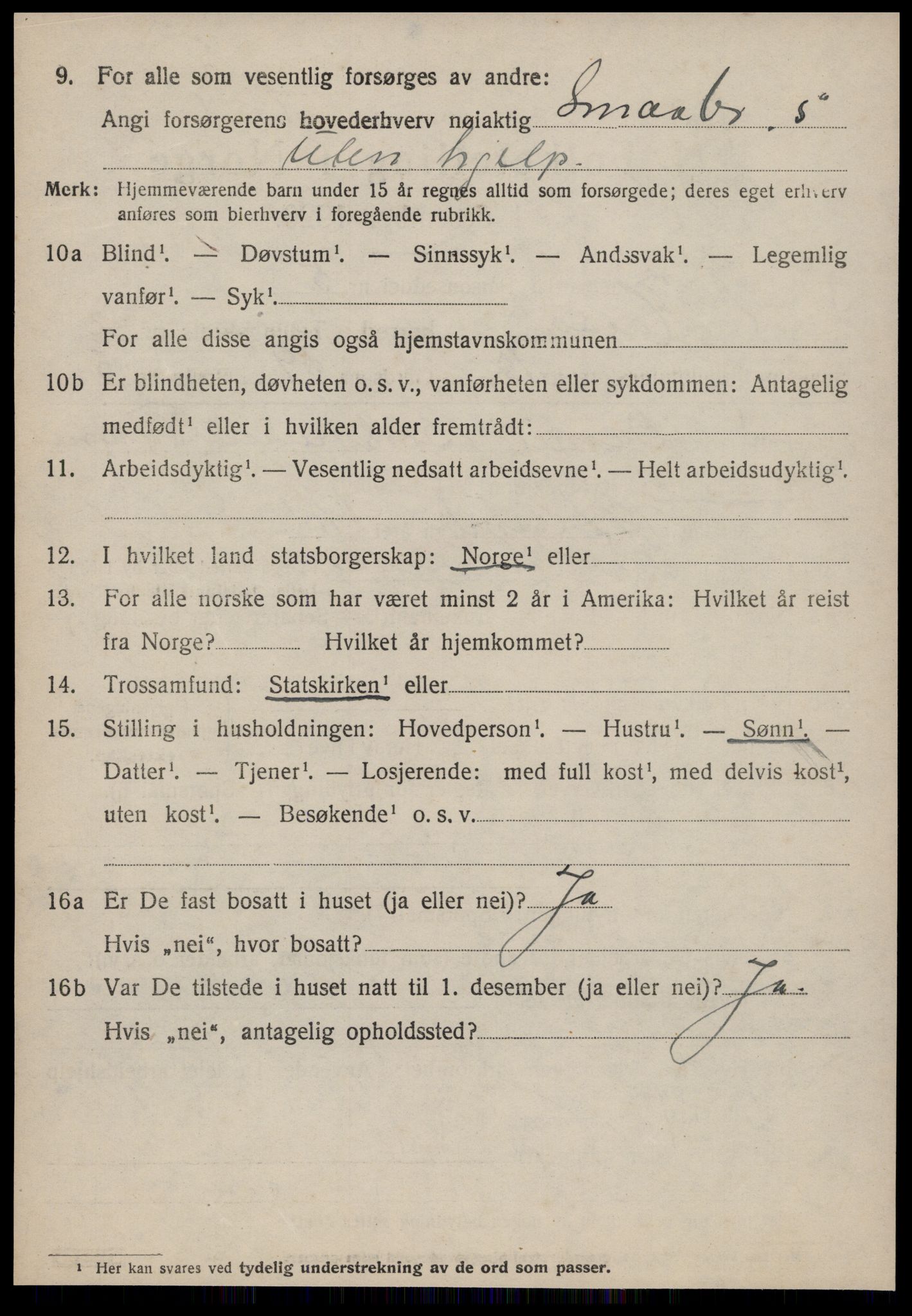 SAT, 1920 census for Halsa, 1920, p. 1087