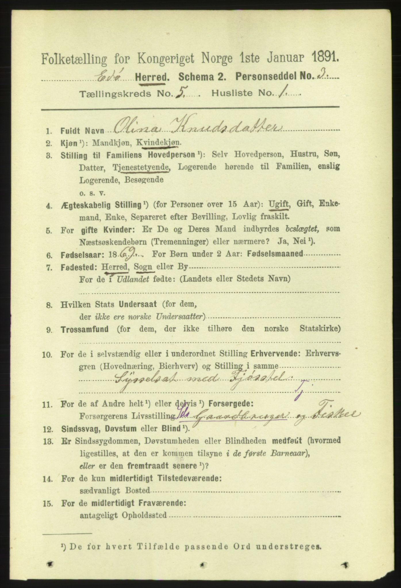 RA, 1891 census for 1573 Edøy, 1891, p. 1197