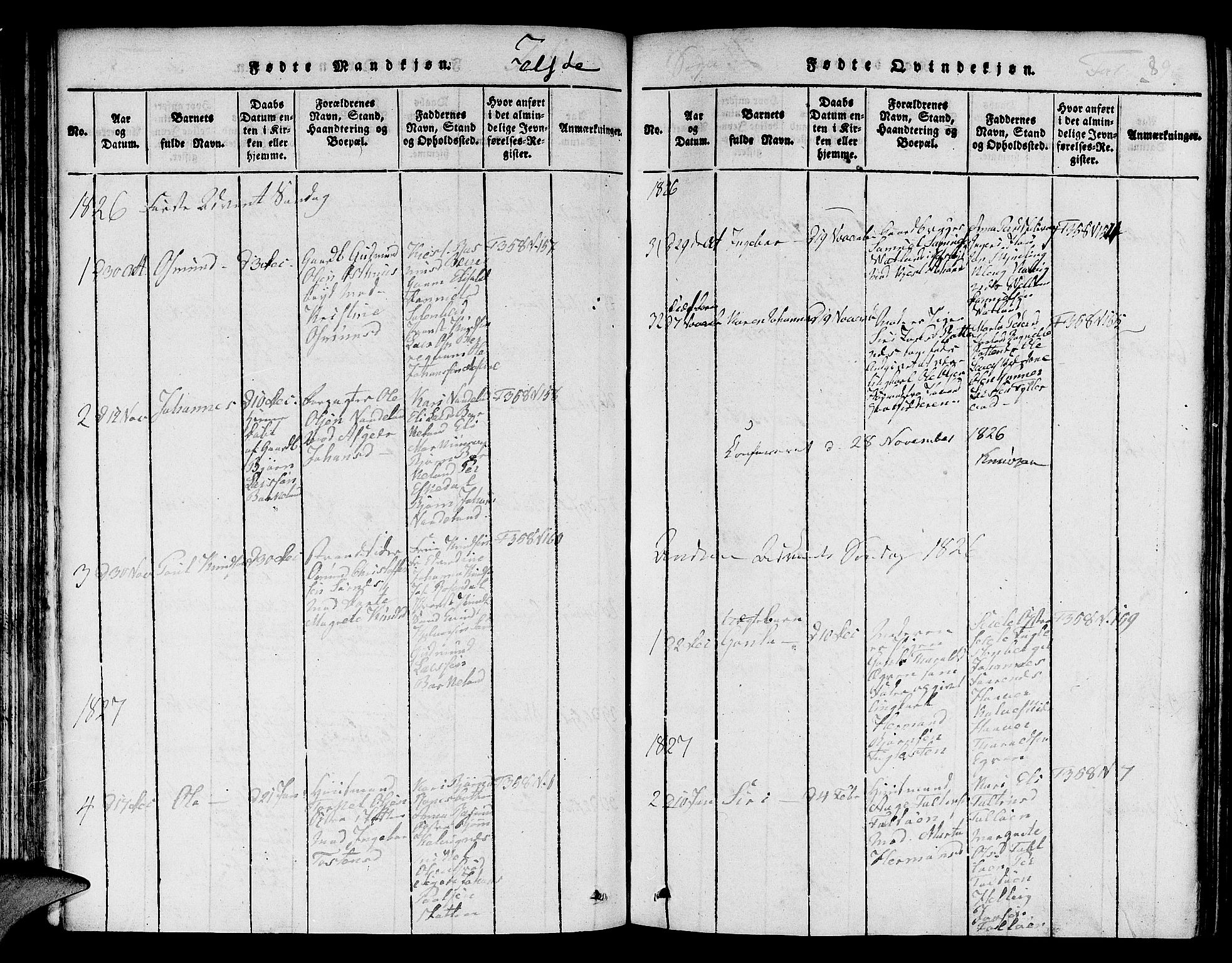 Jelsa sokneprestkontor, SAST/A-101842/01/V: Parish register (copy) no. B 1 /1, 1816-1828, p. 89