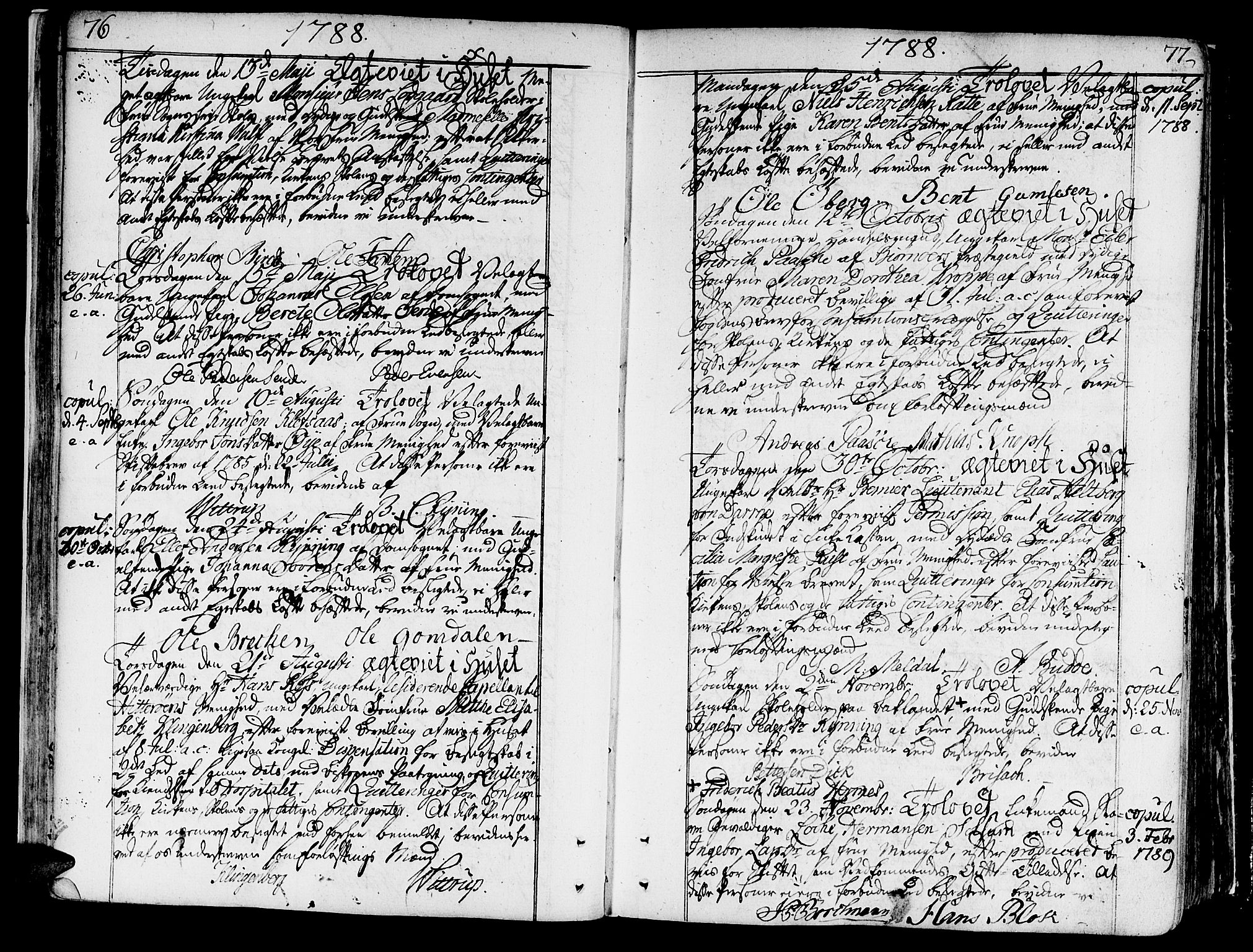 Ministerialprotokoller, klokkerbøker og fødselsregistre - Sør-Trøndelag, SAT/A-1456/602/L0105: Parish register (official) no. 602A03, 1774-1814, p. 76-77