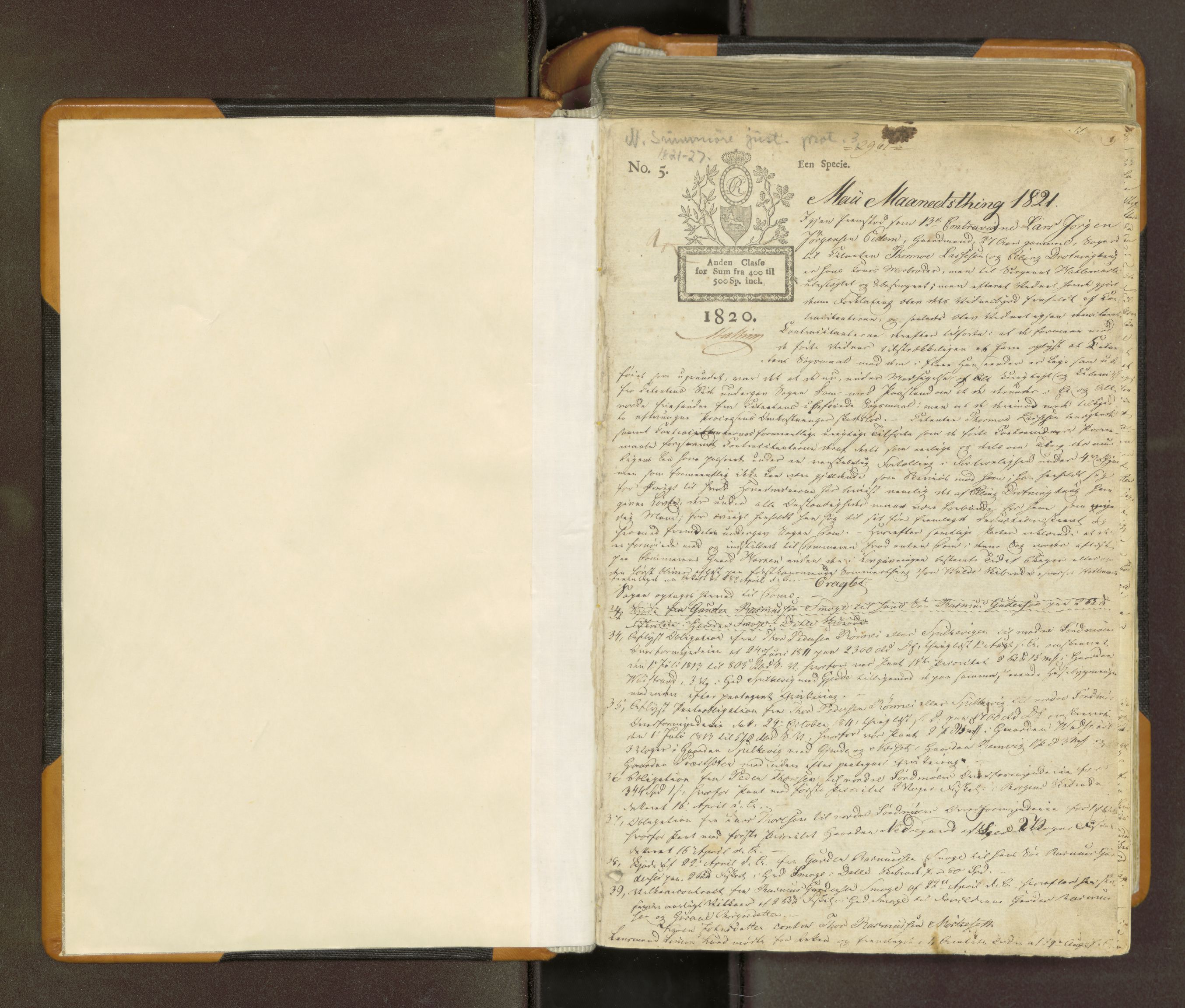 Nordre Sunnmøre sorenskriveri, AV/SAT-A-0006/1/1/1A/L0003: Tingbok 3, 1821-1827