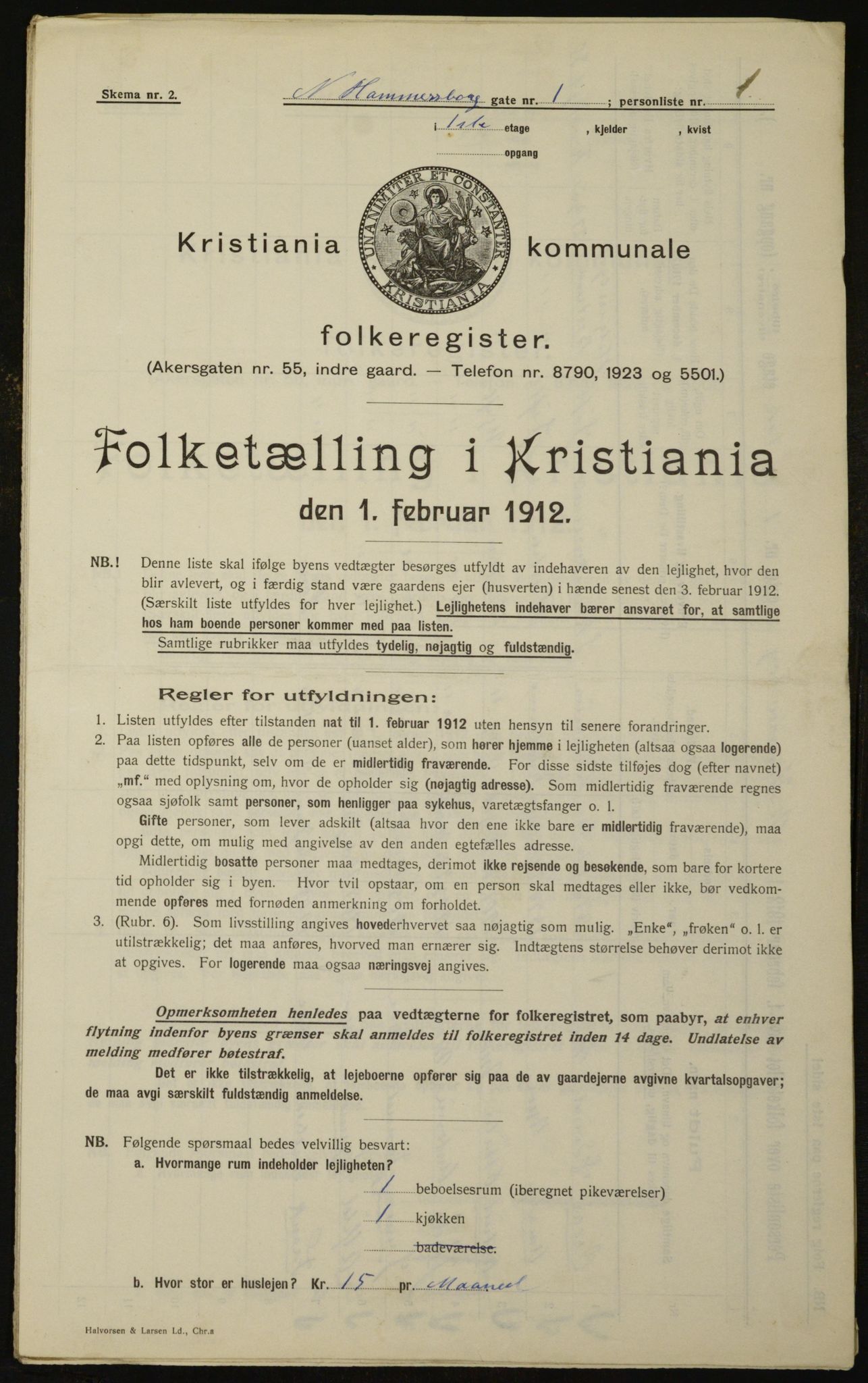 OBA, Municipal Census 1912 for Kristiania, 1912, p. 69750