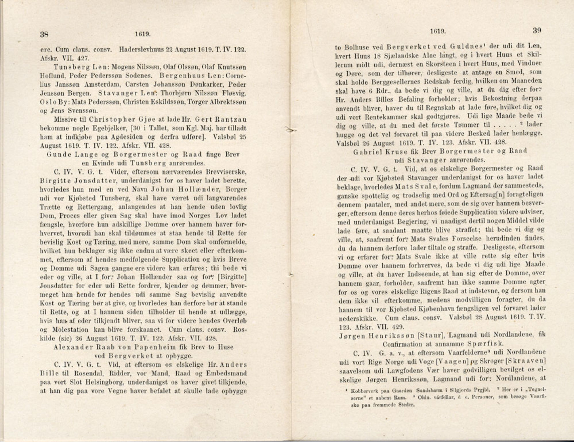 Publikasjoner utgitt av Det Norske Historiske Kildeskriftfond, PUBL/-/-/-: Norske Rigs-Registranter, bind 5, 1619-1627, p. 38-39
