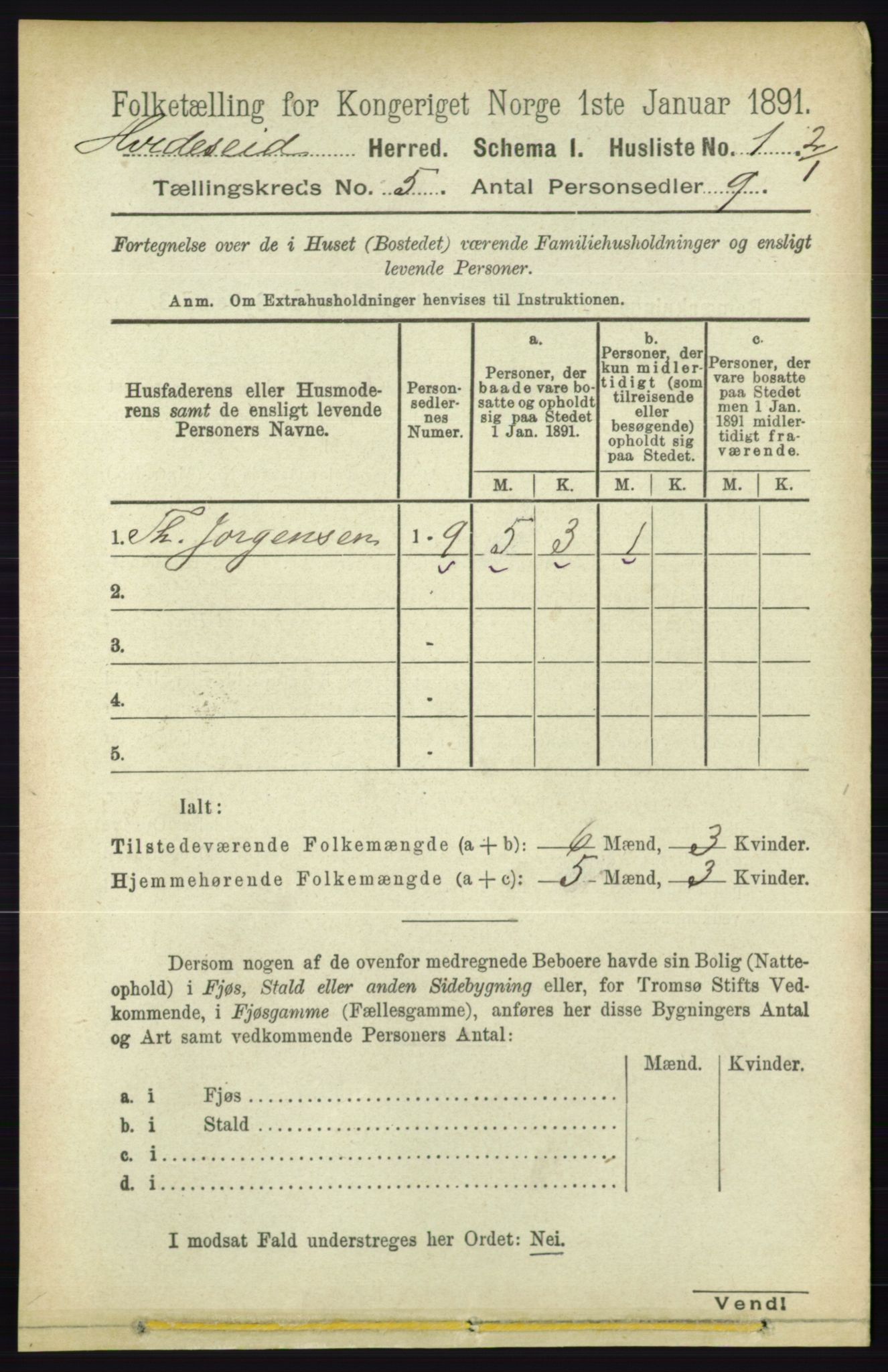 RA, 1891 census for 0829 Kviteseid, 1891, p. 861