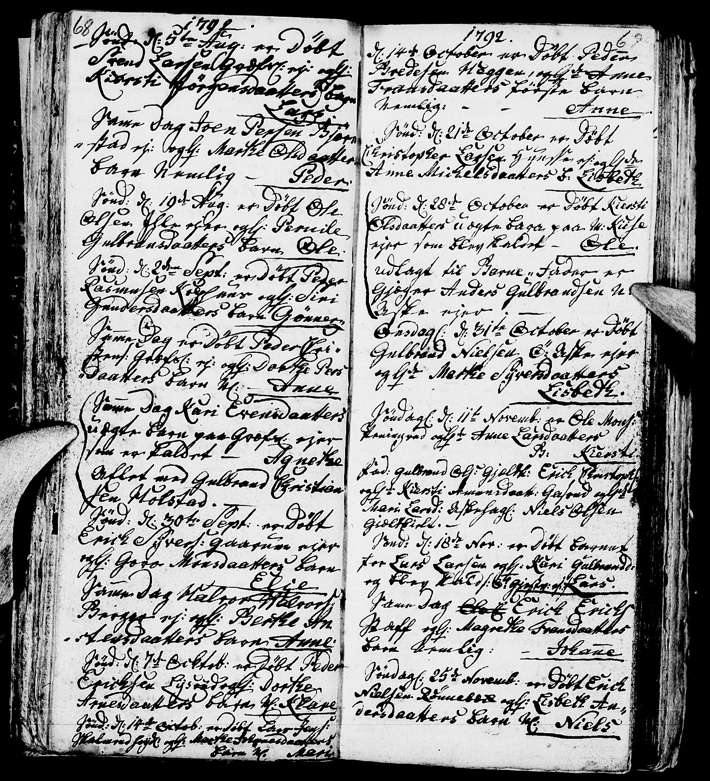 Nes prestekontor, Hedmark, AV/SAH-PREST-020/L/La/L0002: Parish register (copy) no. 2, 1785-1813, p. 68-69