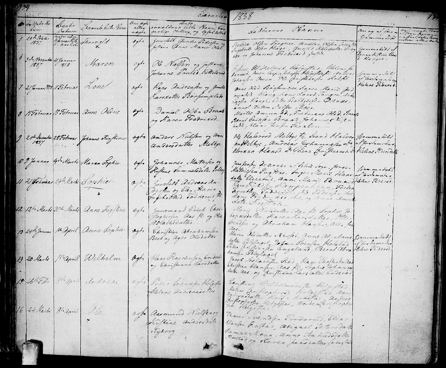 Ås prestekontor Kirkebøker, AV/SAO-A-10894/F/Fa/L0005: Parish register (official) no. I 5, 1827-1840, p. 134-135