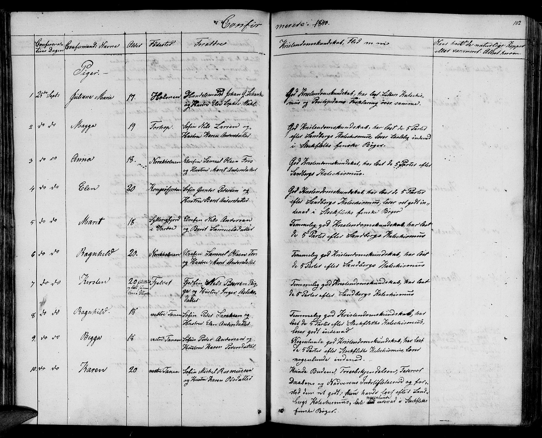 Lebesby sokneprestkontor, SATØ/S-1353/H/Ha/L0003kirke: Parish register (official) no. 3, 1833-1852, p. 102