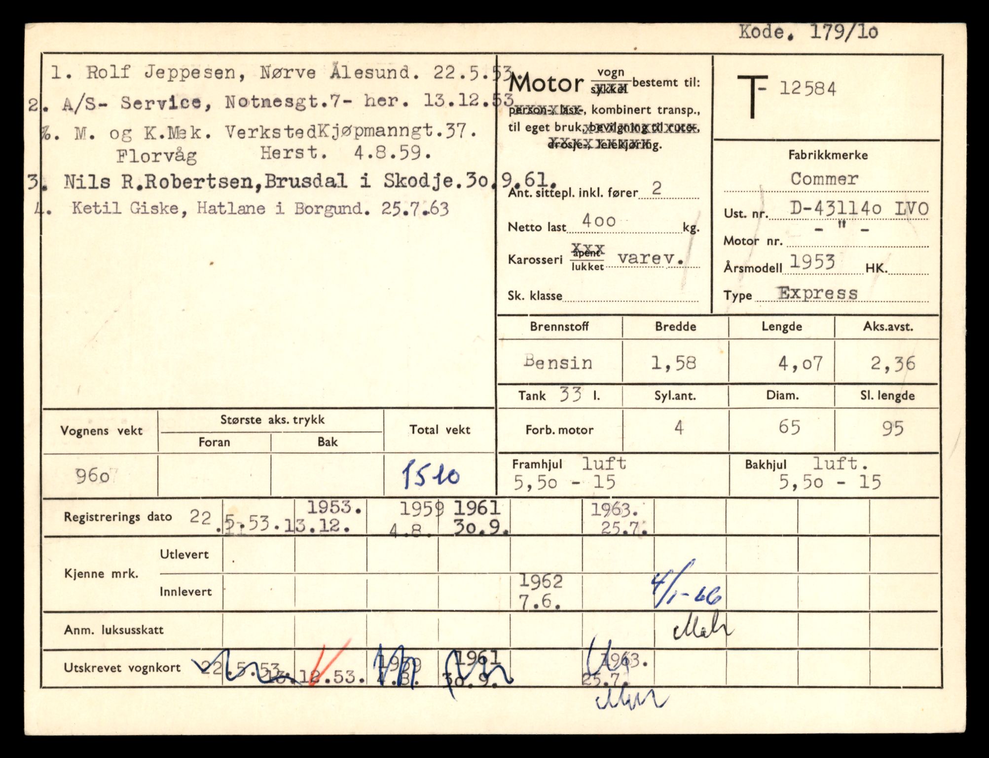 Møre og Romsdal vegkontor - Ålesund trafikkstasjon, AV/SAT-A-4099/F/Fe/L0034: Registreringskort for kjøretøy T 12500 - T 12652, 1927-1998, p. 1620