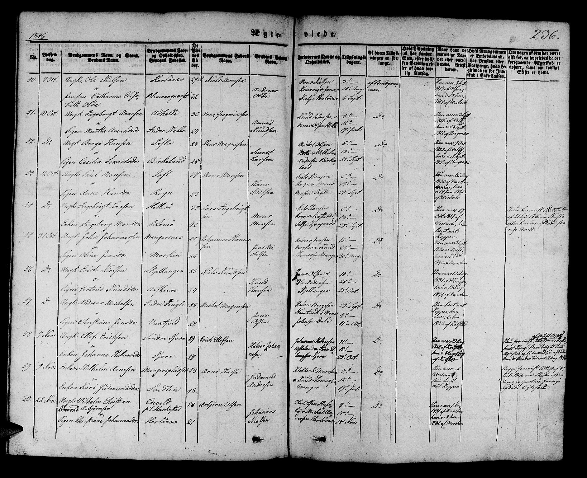 Manger sokneprestembete, AV/SAB-A-76801/H/Haa: Parish register (official) no. A 5, 1839-1848, p. 236