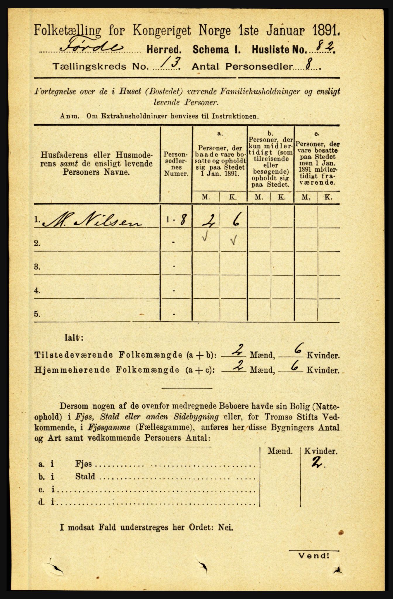 RA, 1891 census for 1432 Førde, 1891, p. 4576