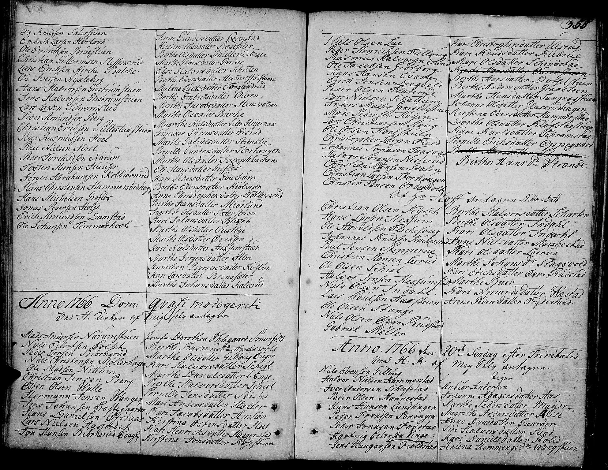 Toten prestekontor, SAH/PREST-102/H/Ha/Haa/L0005: Parish register (official) no. 5, 1761-1772, p. 355