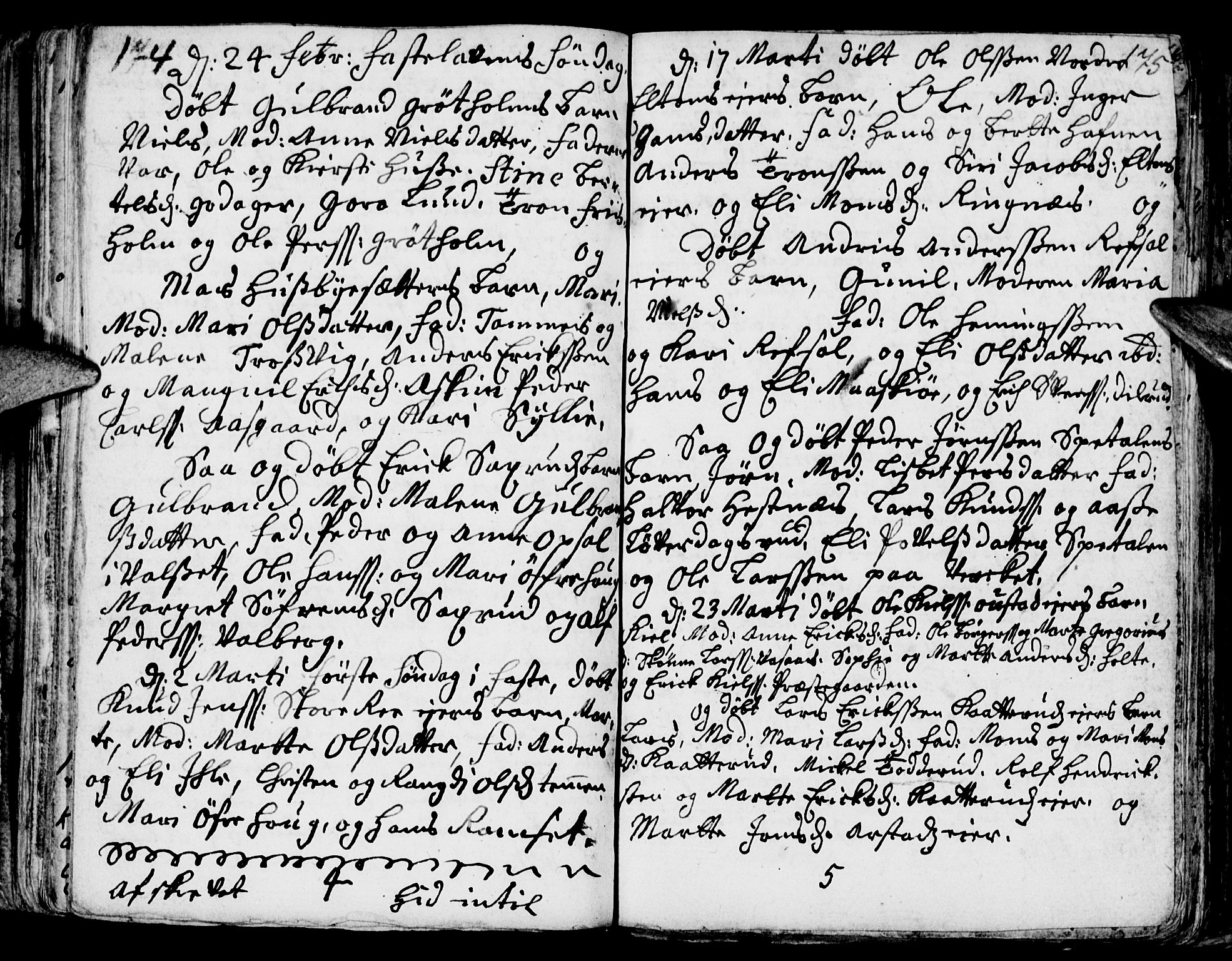 Stange prestekontor, AV/SAH-PREST-002/K/L0002: Parish register (official) no. 2, 1724-1740, p. 174-175