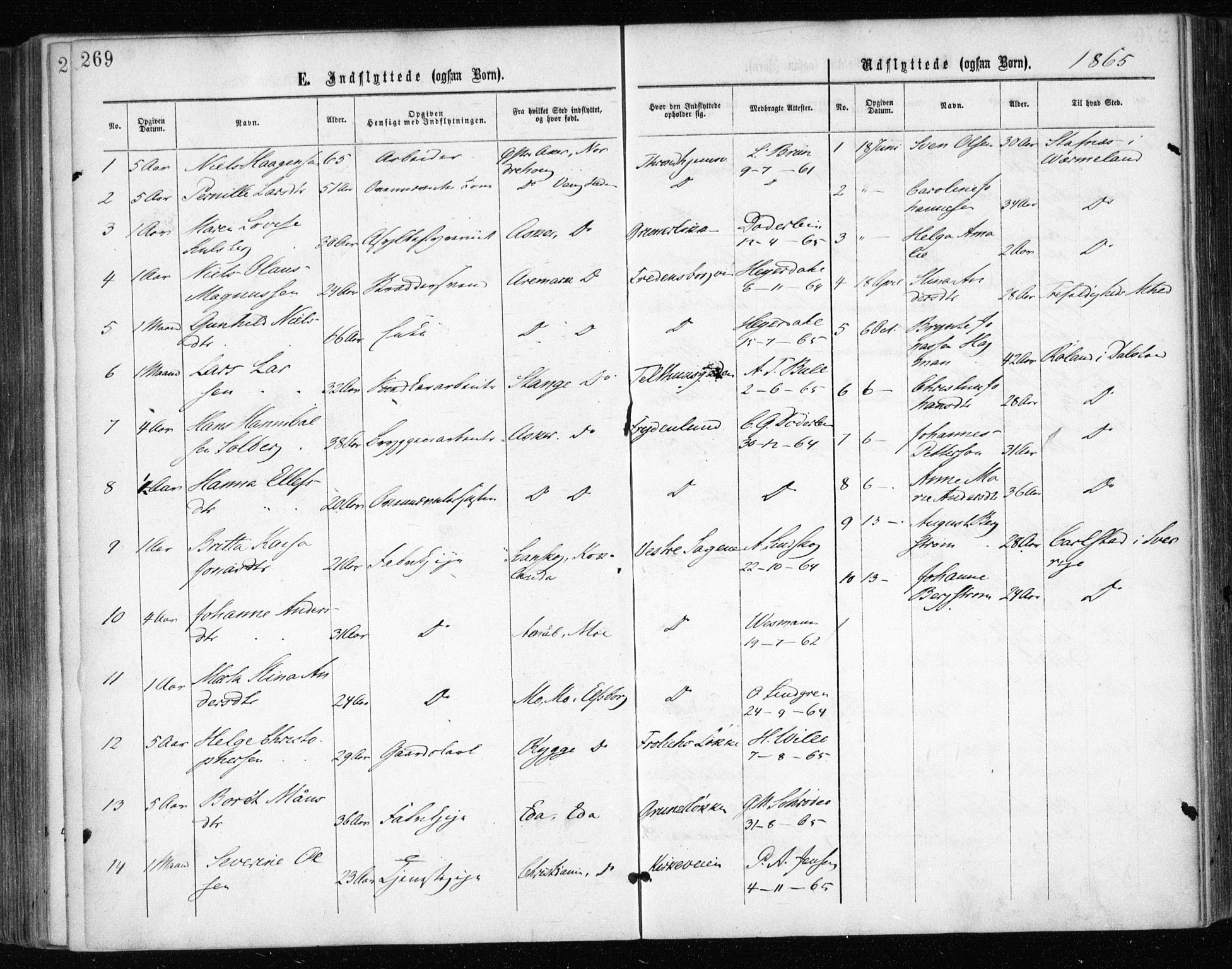 Gamle Aker prestekontor Kirkebøker, SAO/A-10617a/F/L0003: Parish register (official) no. 3, 1865-1873, p. 269