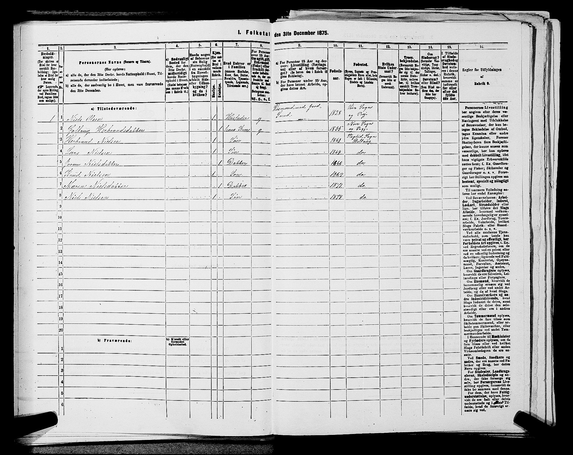 SAKO, 1875 census for 0632P Rollag, 1875, p. 113