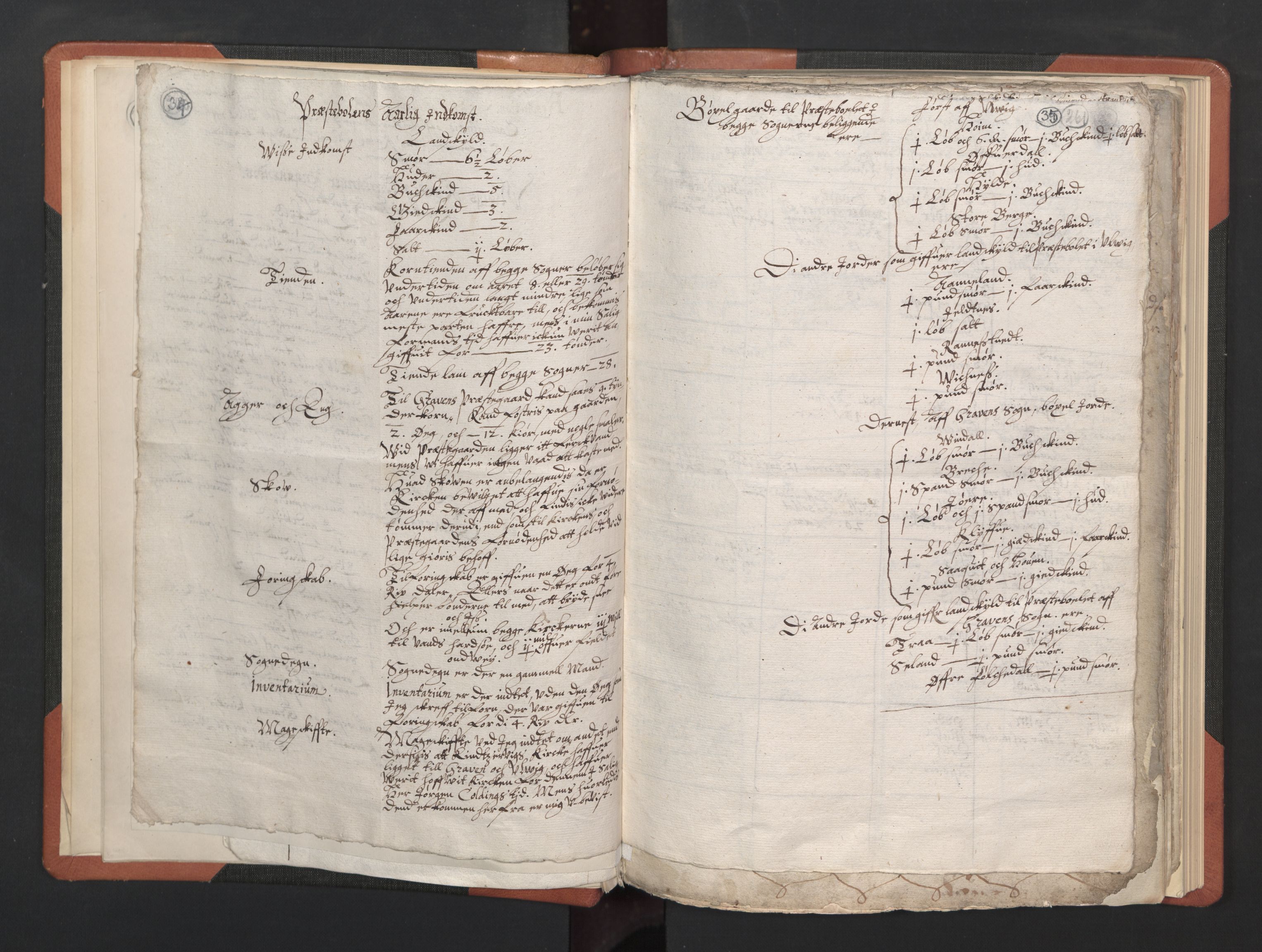 RA, Vicar's Census 1664-1666, no. 21: Hardanger deanery, 1664-1666, p. 34-35