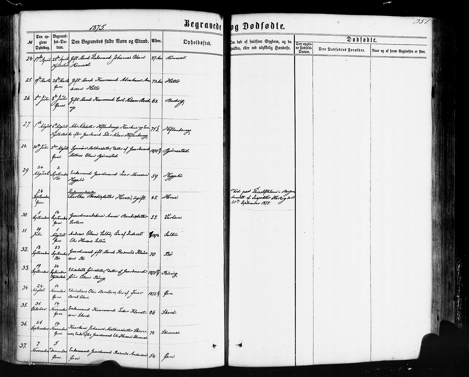 Hyllestad sokneprestembete, AV/SAB-A-80401: Parish register (official) no. A 1, 1861-1886, p. 351