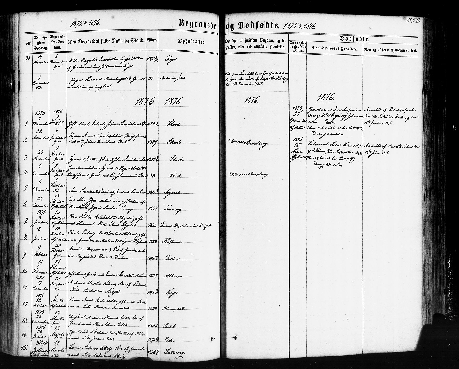 Hyllestad sokneprestembete, SAB/A-80401: Parish register (official) no. A 1, 1861-1886, p. 352