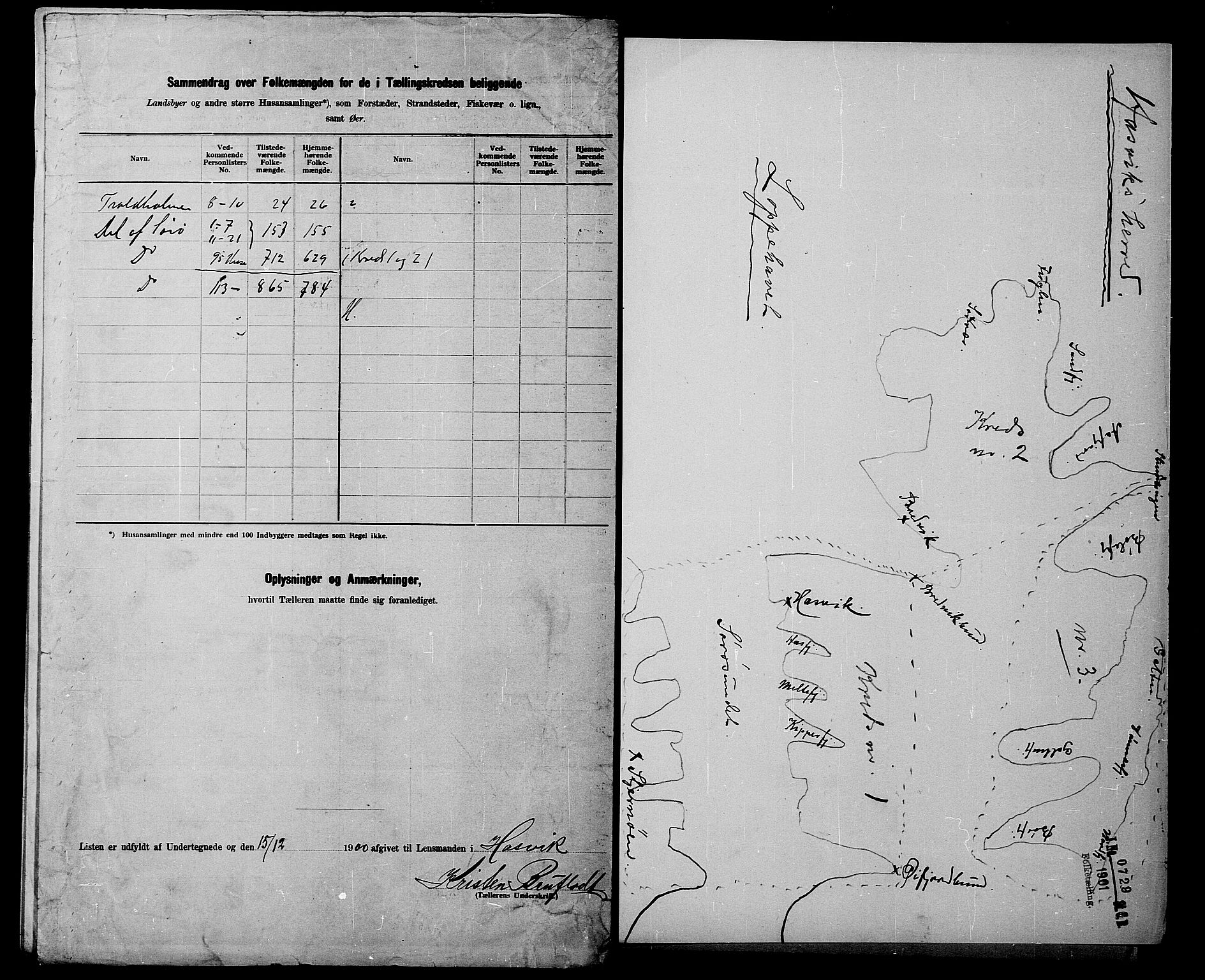 SATØ, 1900 census for Hasvik, 1900, p. 10