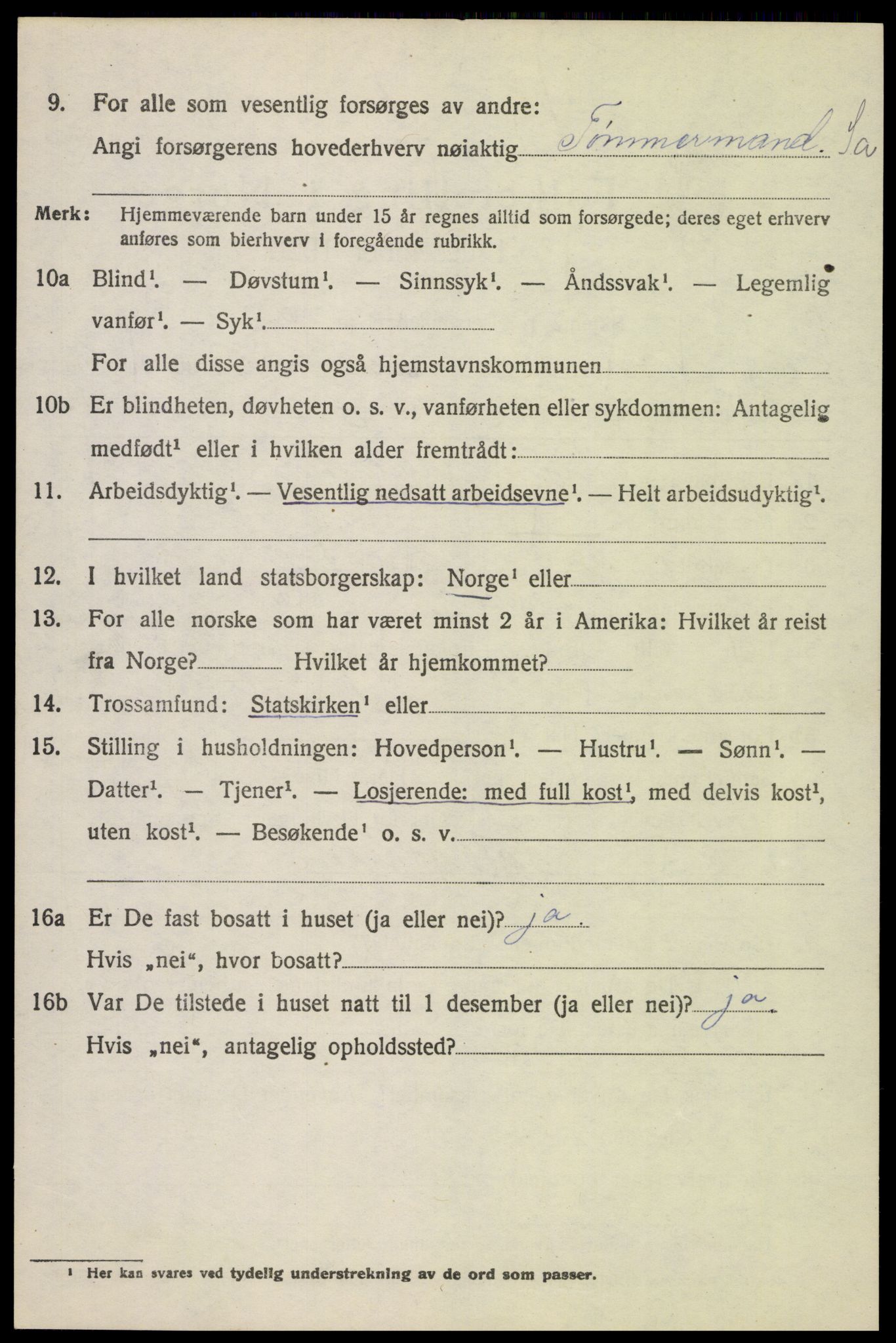 SAH, 1920 census for Fåberg, 1920, p. 2249